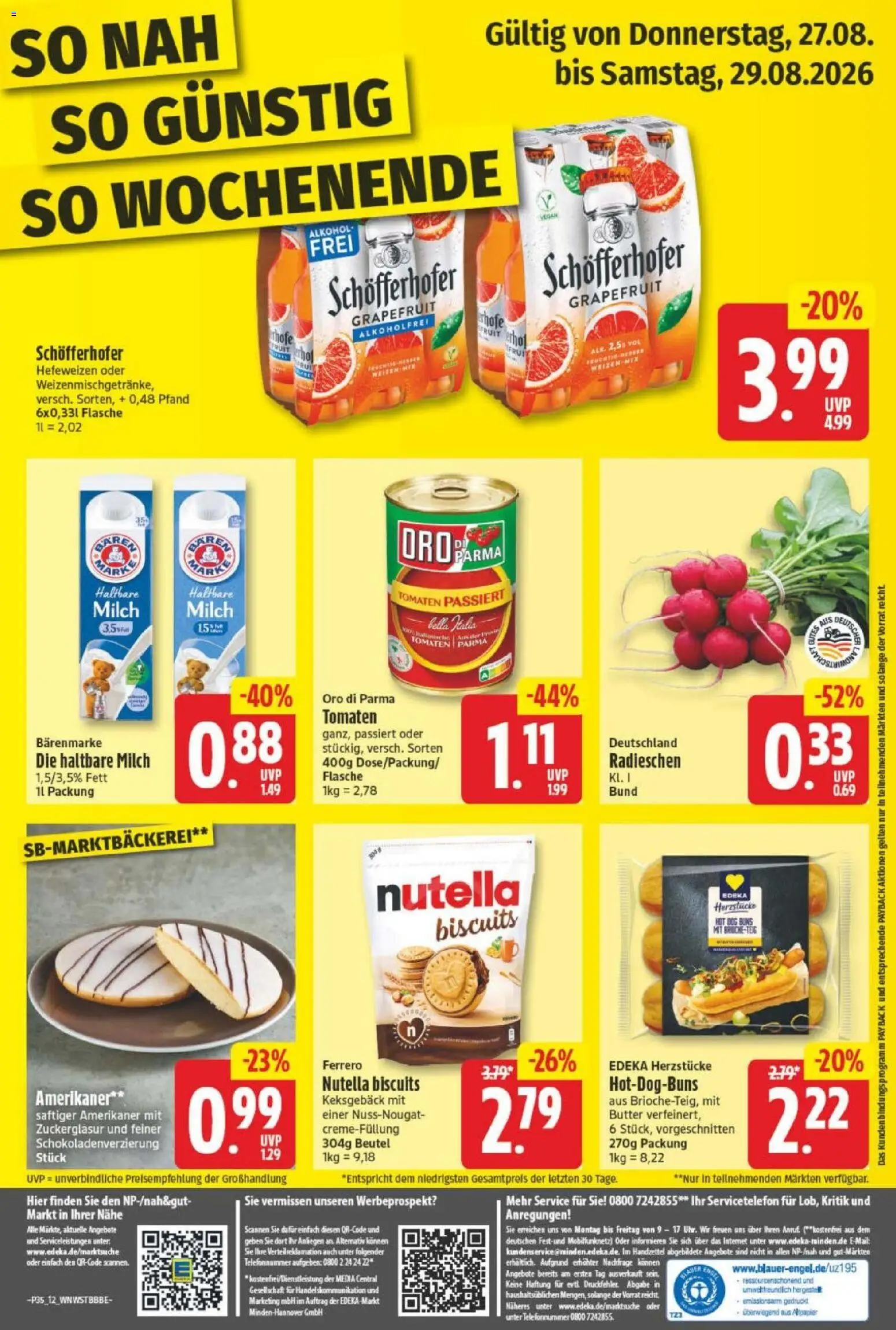 NP Discount - Blaetterkatalog – gültig ab 24.08.2026 | Seite: 14 | Produkte: Butter, Tomaten, Nutella, Alkohol