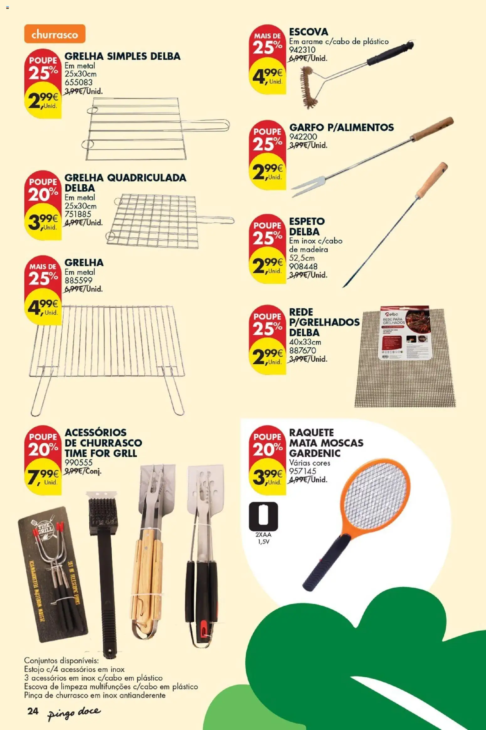 Pingo Doce Bazar Ar Livre │ válido de 05.05.2026 | Página: 26 | Produtos: Escova de limpeza, Pinça, Raquete