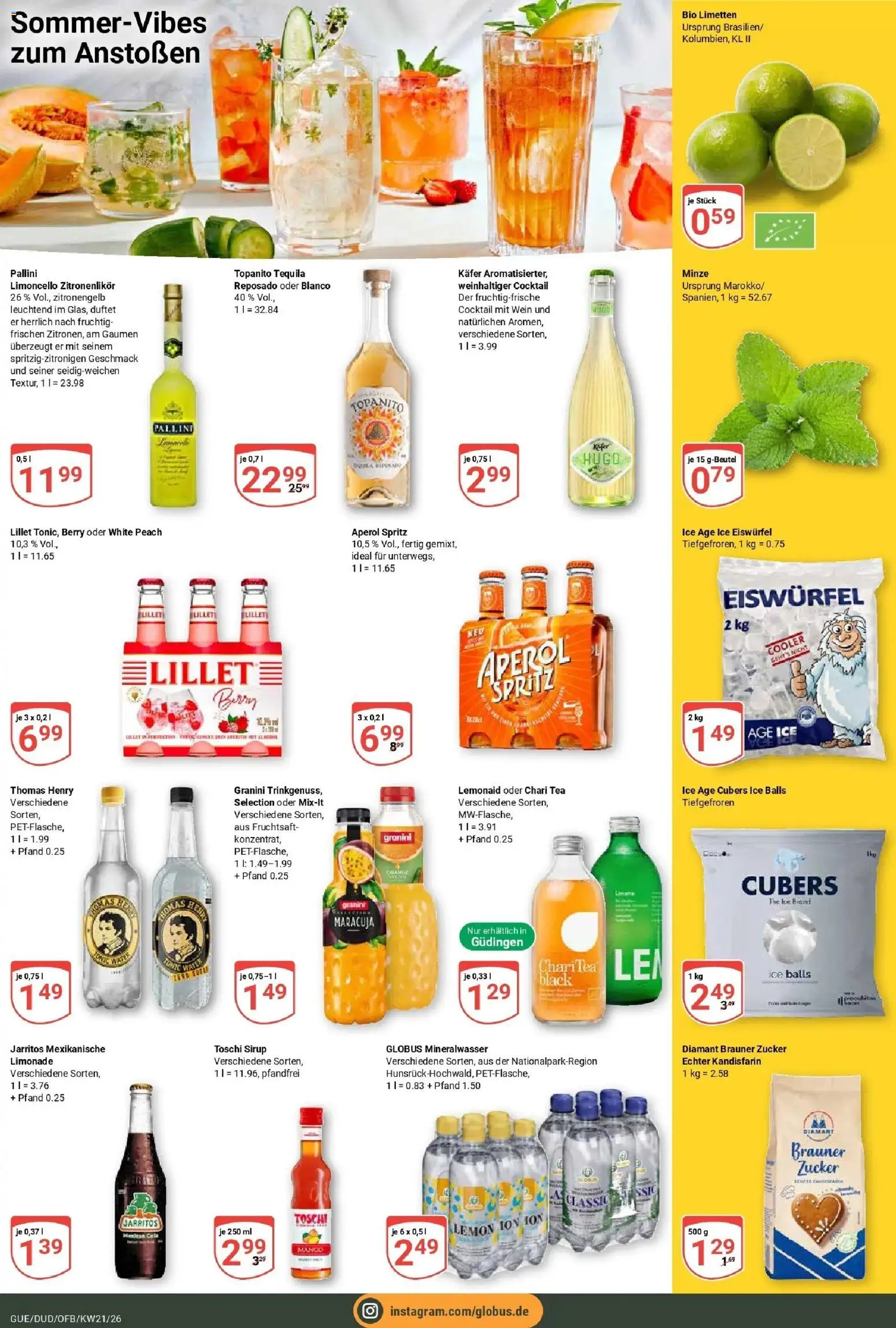 Globus Prospekt Saarbrücken-Güdingen – gültig ab 17.05.2026 | Seite: 17 | Produkte: Limetten, Sirup, Zucker, Fruchtsaft