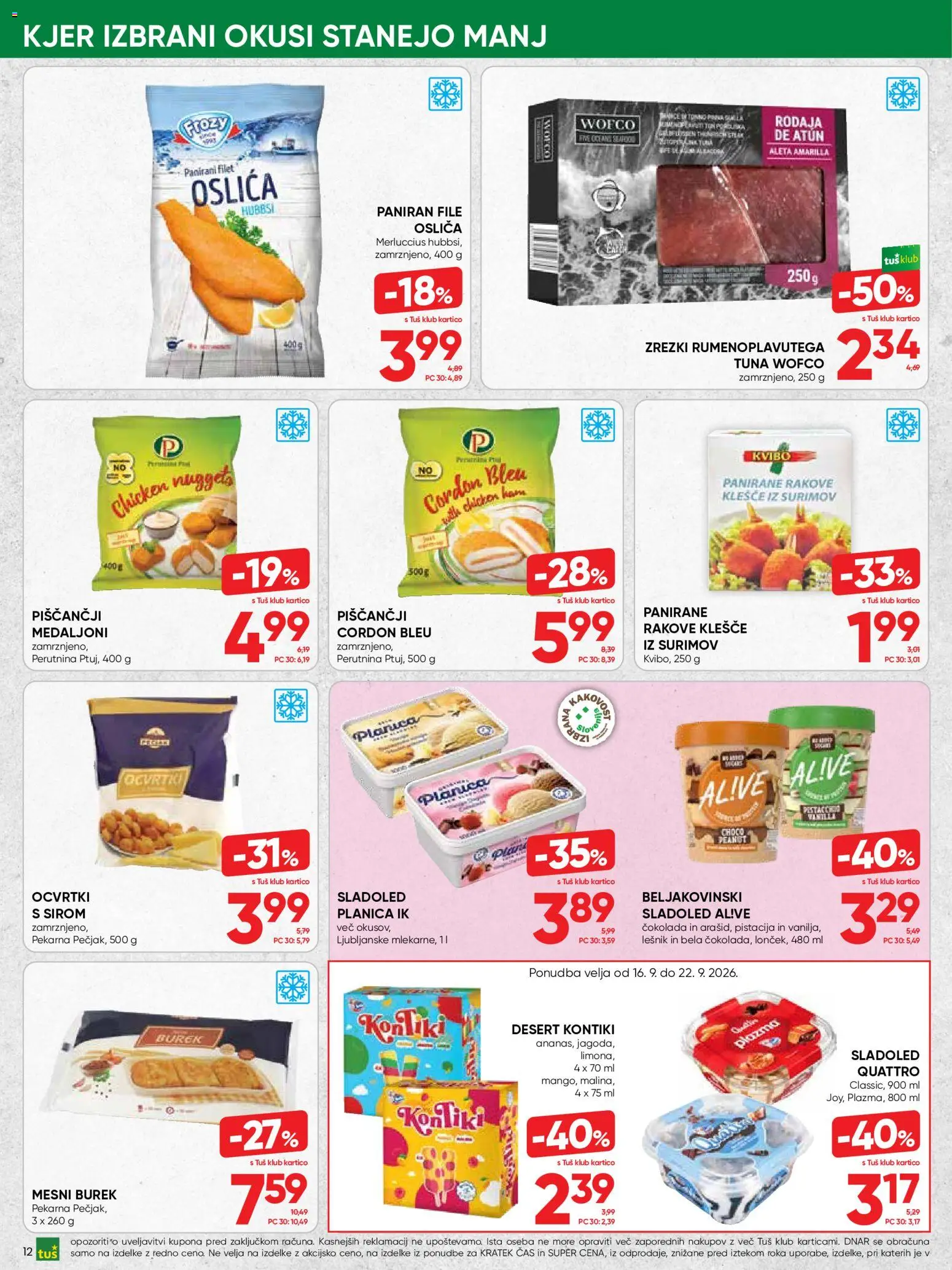 Novi Tuš katalog ponudbe – veljaven od 16.09.2026 | Stran: 12