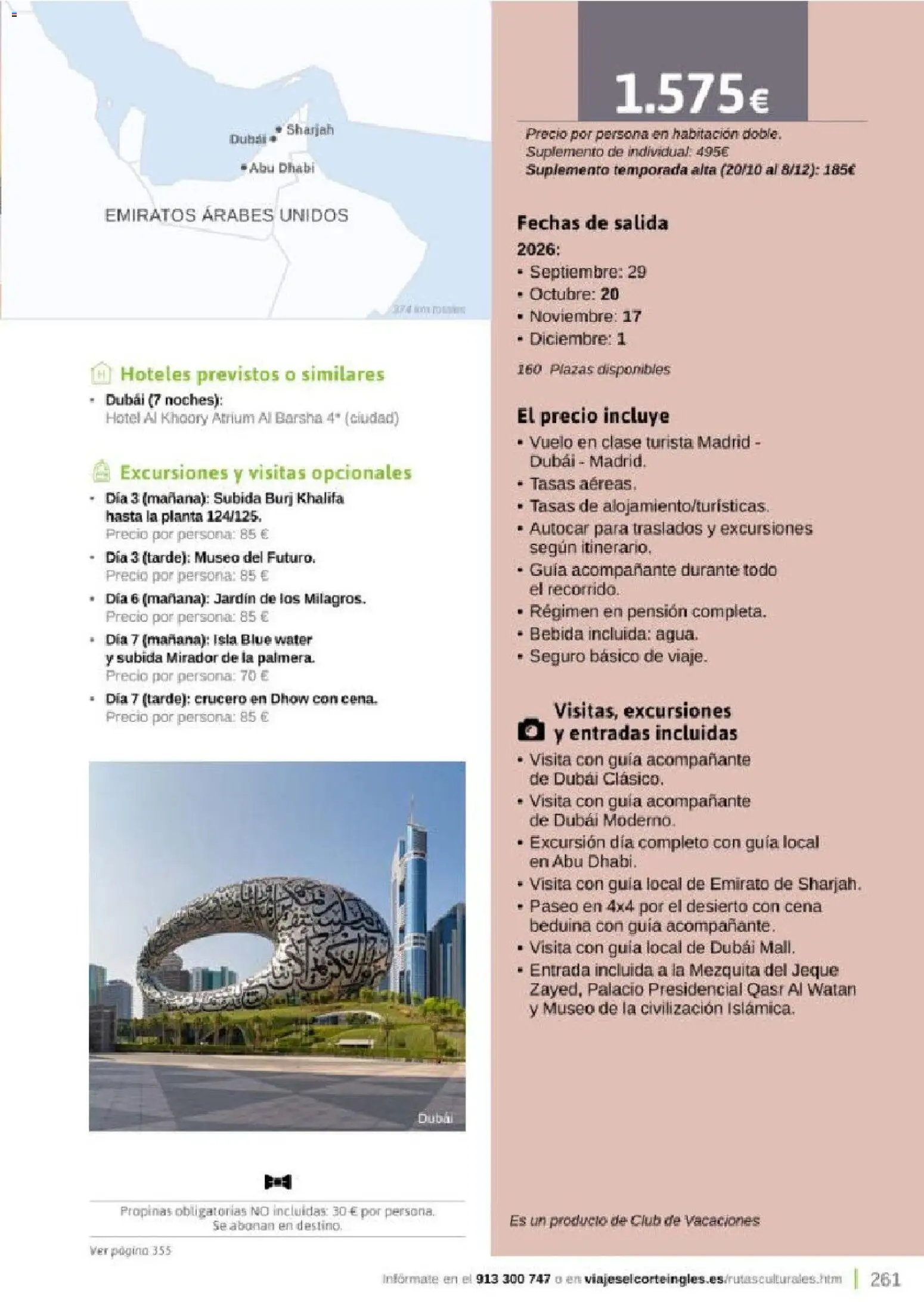Viajes El Corte Inglés Rutas Culturales de la Comunidad de Madrid │ válido desde el 01.04.2026 | Página: 261