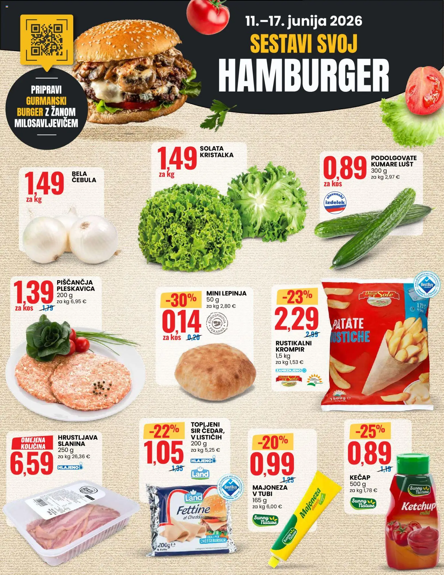 Novi Eurospin katalog ponudbe – veljaven od 11.06.2026 | Stran: 11 | Izdelki: Lepinja, Kos, Solata, Cebula