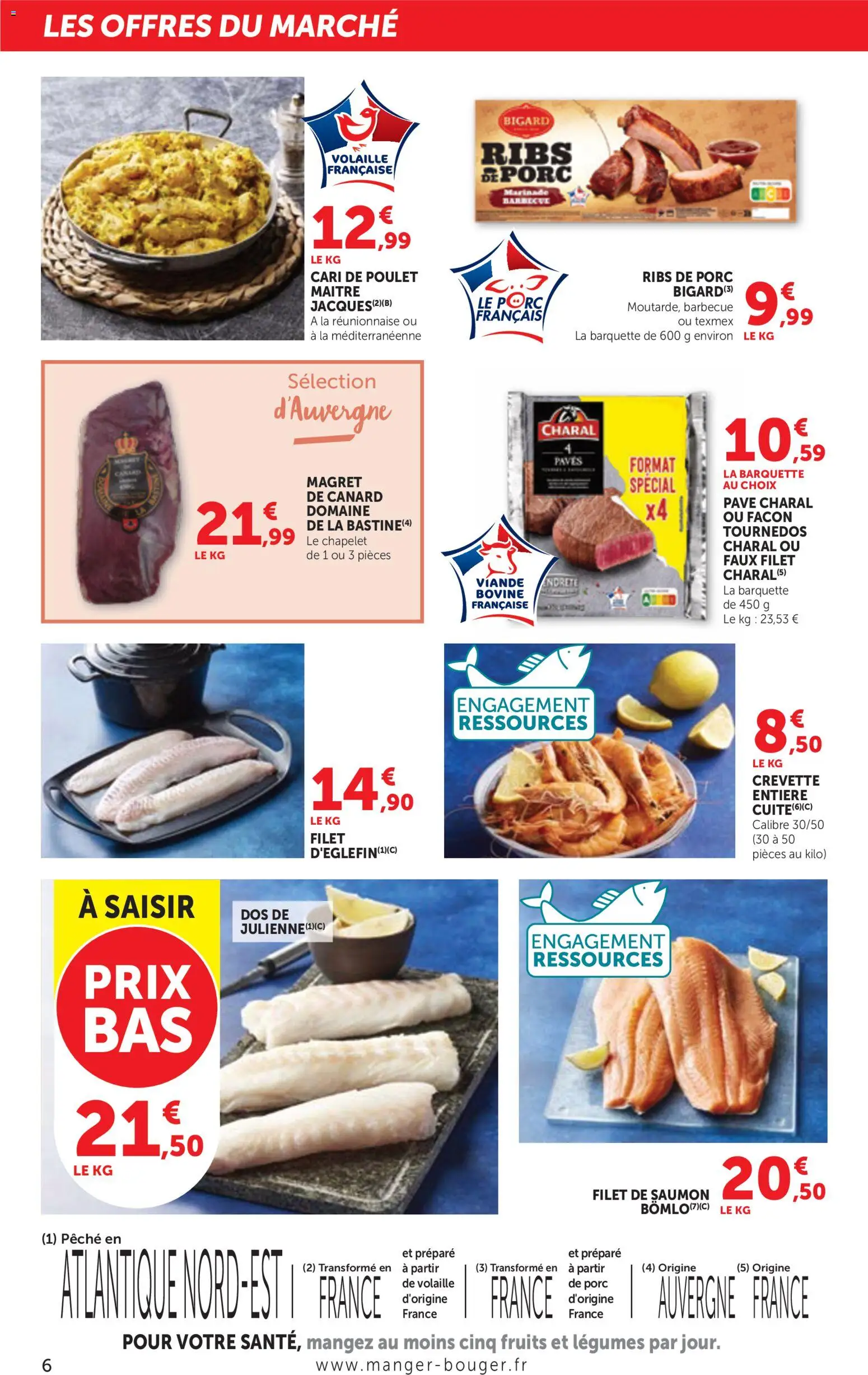 {H1} | Page: 6 | Produits: Pêche, Crevette, Filet de saumon, Tournedos