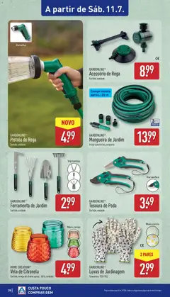 Pré-visualização GARDENLINE® Mangueira de Jardim, Mangueira de Jardim Inclui acessórios; conjunto válido de 06/07/2026 | Página: 28 | Produtos: Luvas, Mangueira