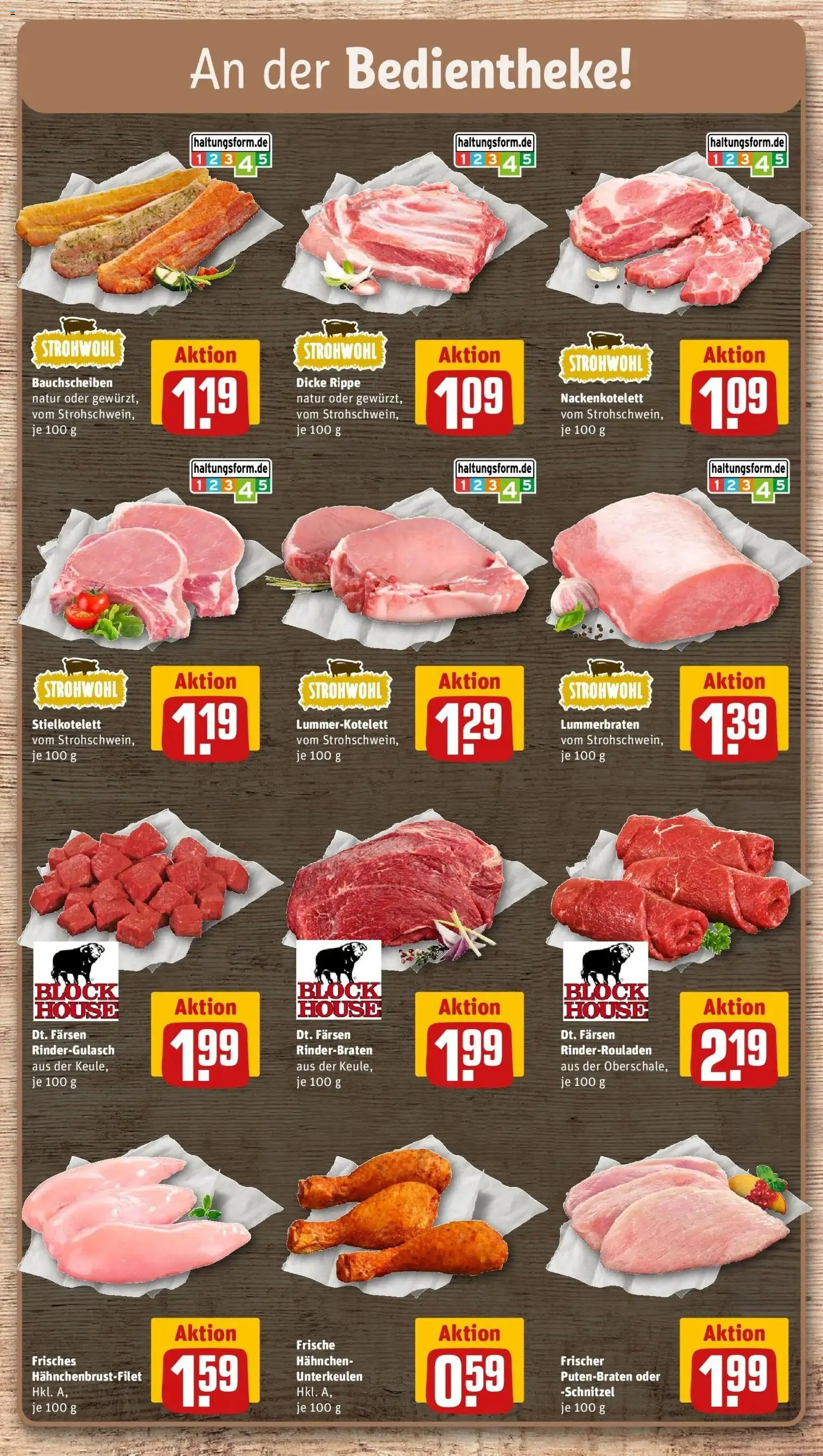 REWE Prospekt ab 10.08.2026 zum Blättern » Angebote | Seite: 6 | Produkte: Rinderrouladen, Rinderbraten, Rindergulasch, Schnitzel
