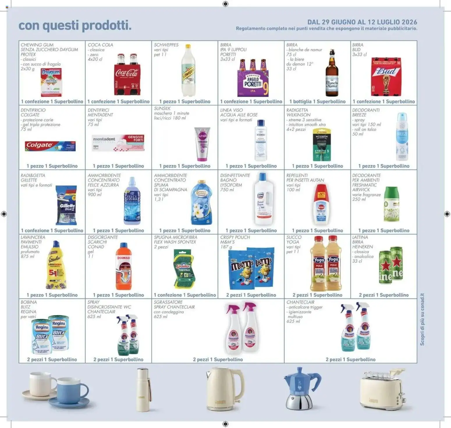 Volantino Conad del 30/06/2026 | Pagina: 29 | Prodotti: Anticalcare, Talco, Bagno, Coca Cola