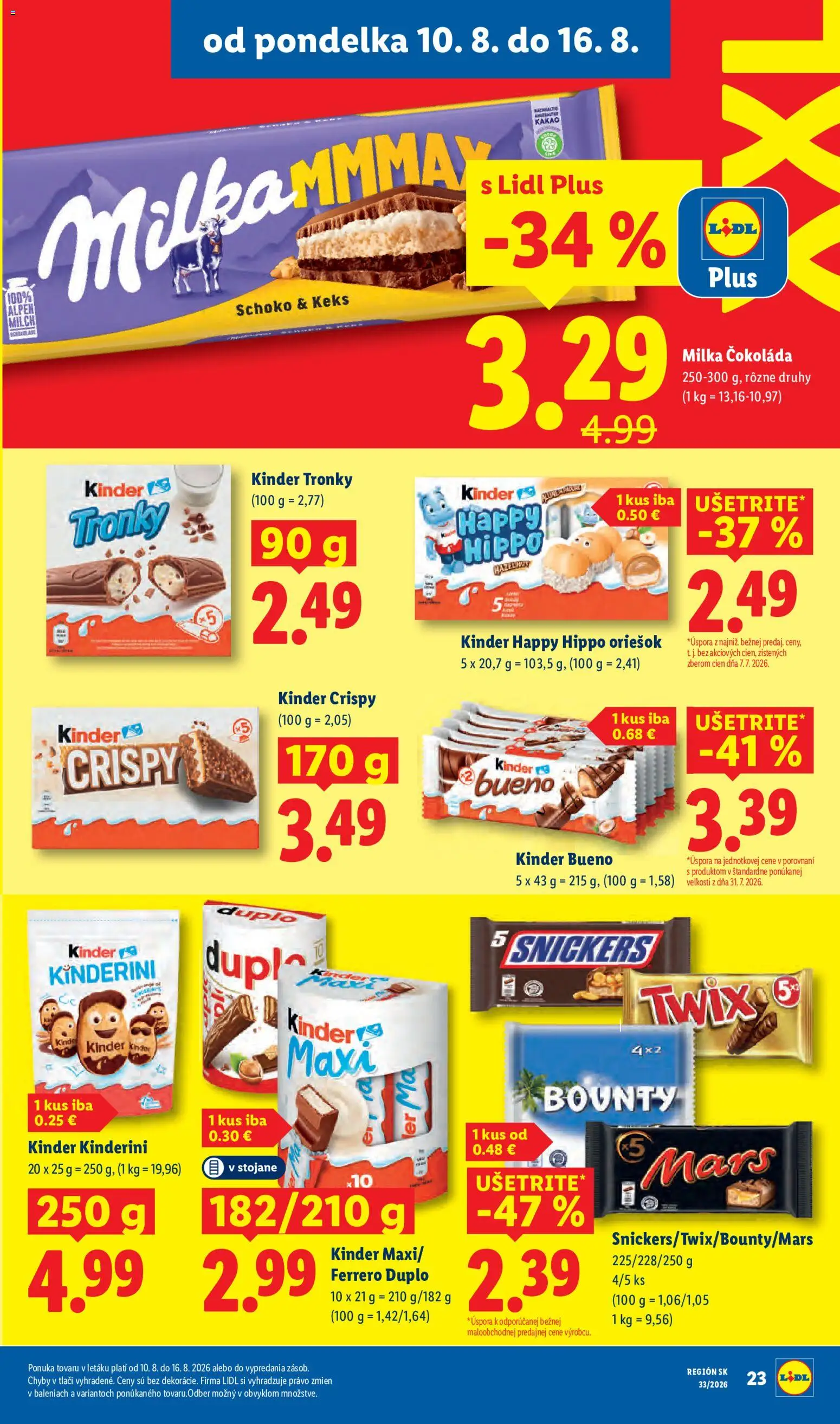 Nové Lidl akcie – leták je platný od 10.08.2026 | Strana: 27 | Produkty: Kinder, Kinder Bueno, Čokoláda, Kakao
