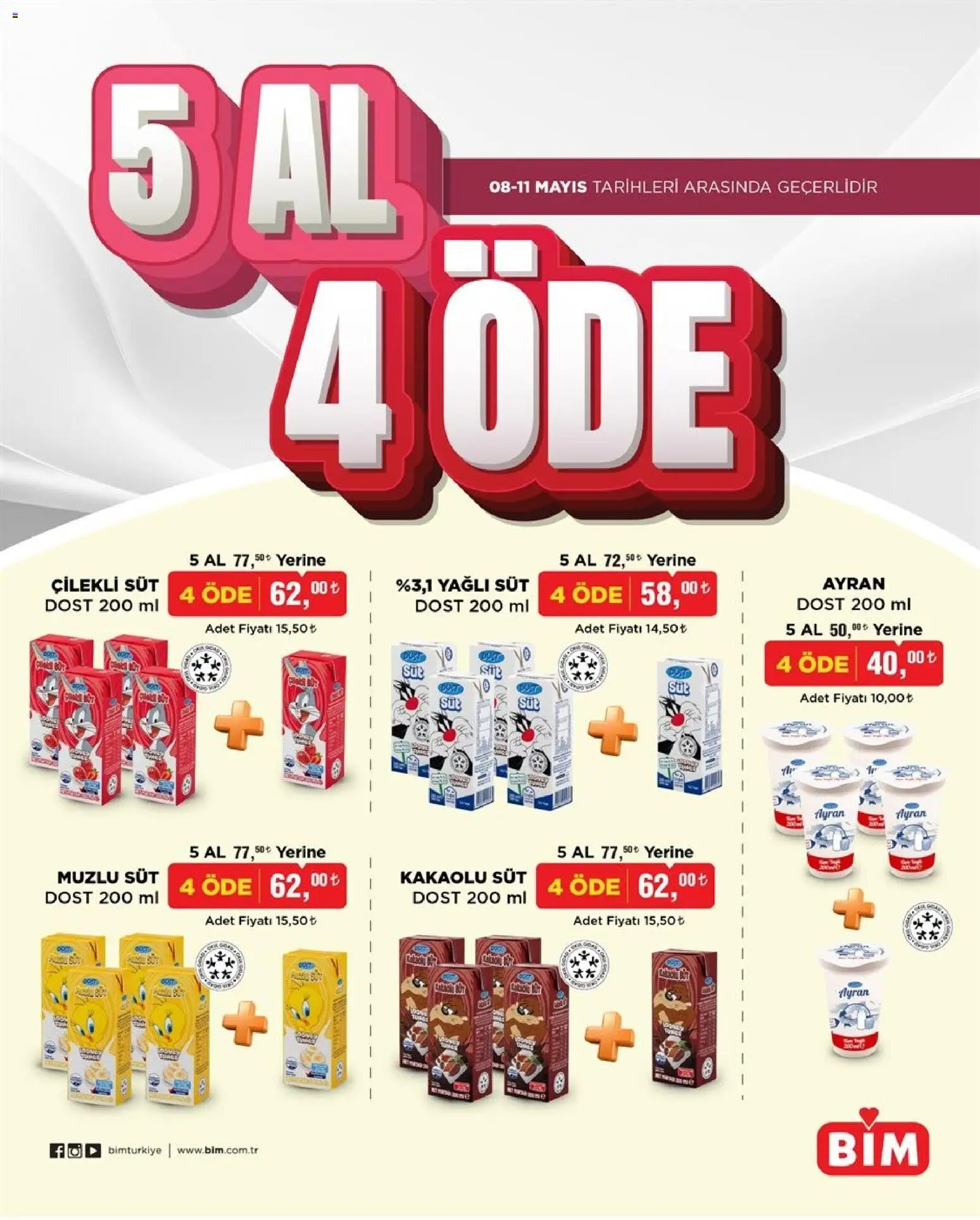 BİM - 5 Al 4 Öde, İndirim - 08.05.2026 tarihinden itibaren geçerlidir | Sayfa: 1