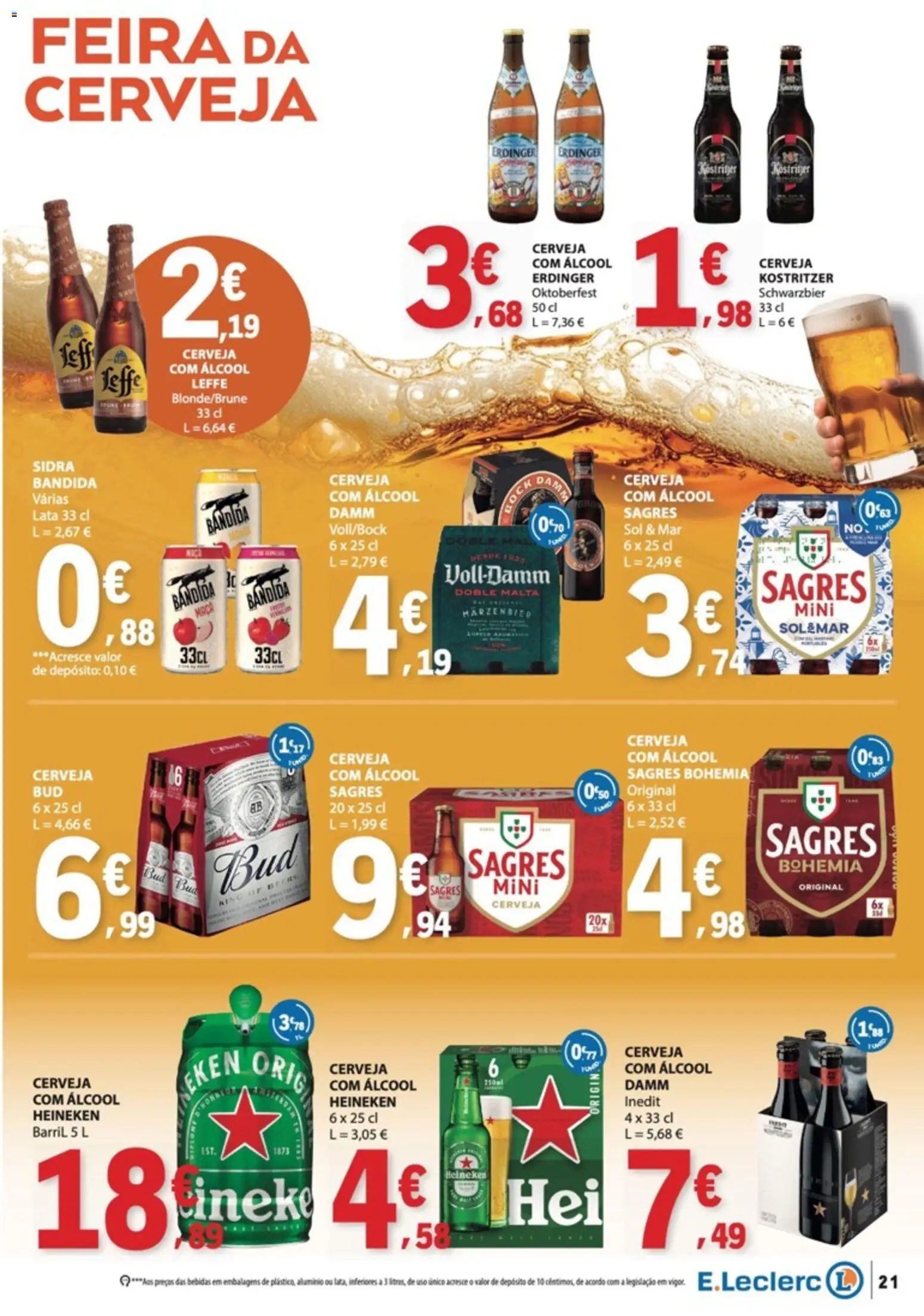 E.Leclerc folheto │ válido de 01/10/2026 | Página: 21 | Produtos: Sidra, Bebidas, Cerveja, Álcool