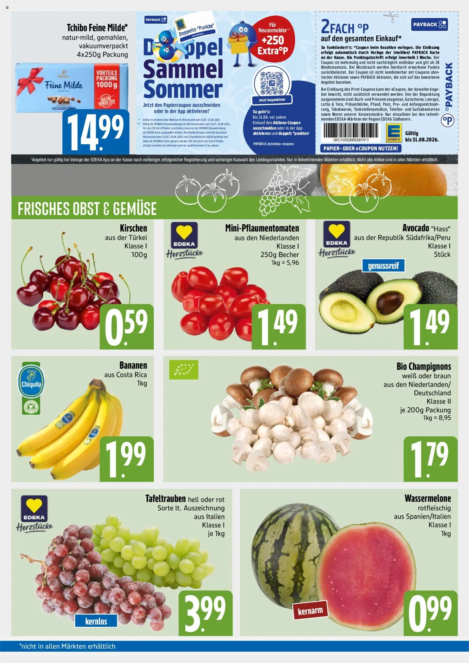 E xpress Prospekt – gültig ab 10.08.2026 | Seite: 3 | Produkte: Bananen, Gemüse, Obst, Wassermelone