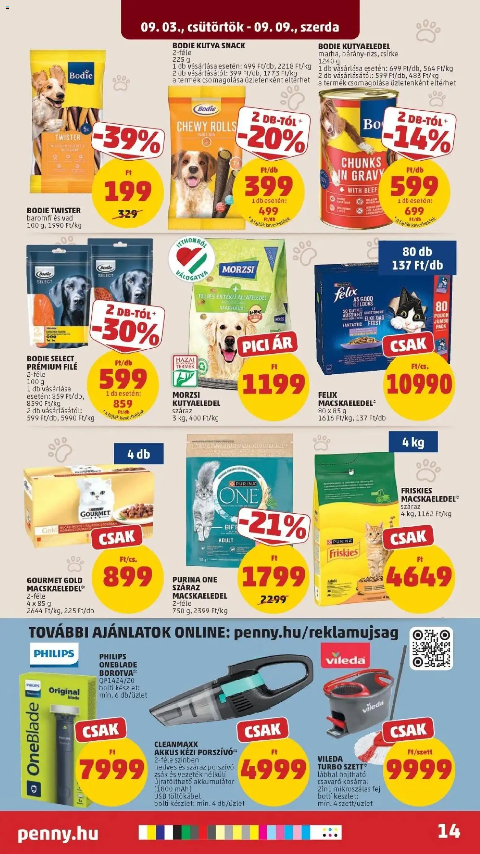 PENNY akciós ujság - amely érvényes a következő dátumtól: 2026.09.03. | Oldal: 14 | Termékek: Akkumulátor, Philips, Felix, Purina