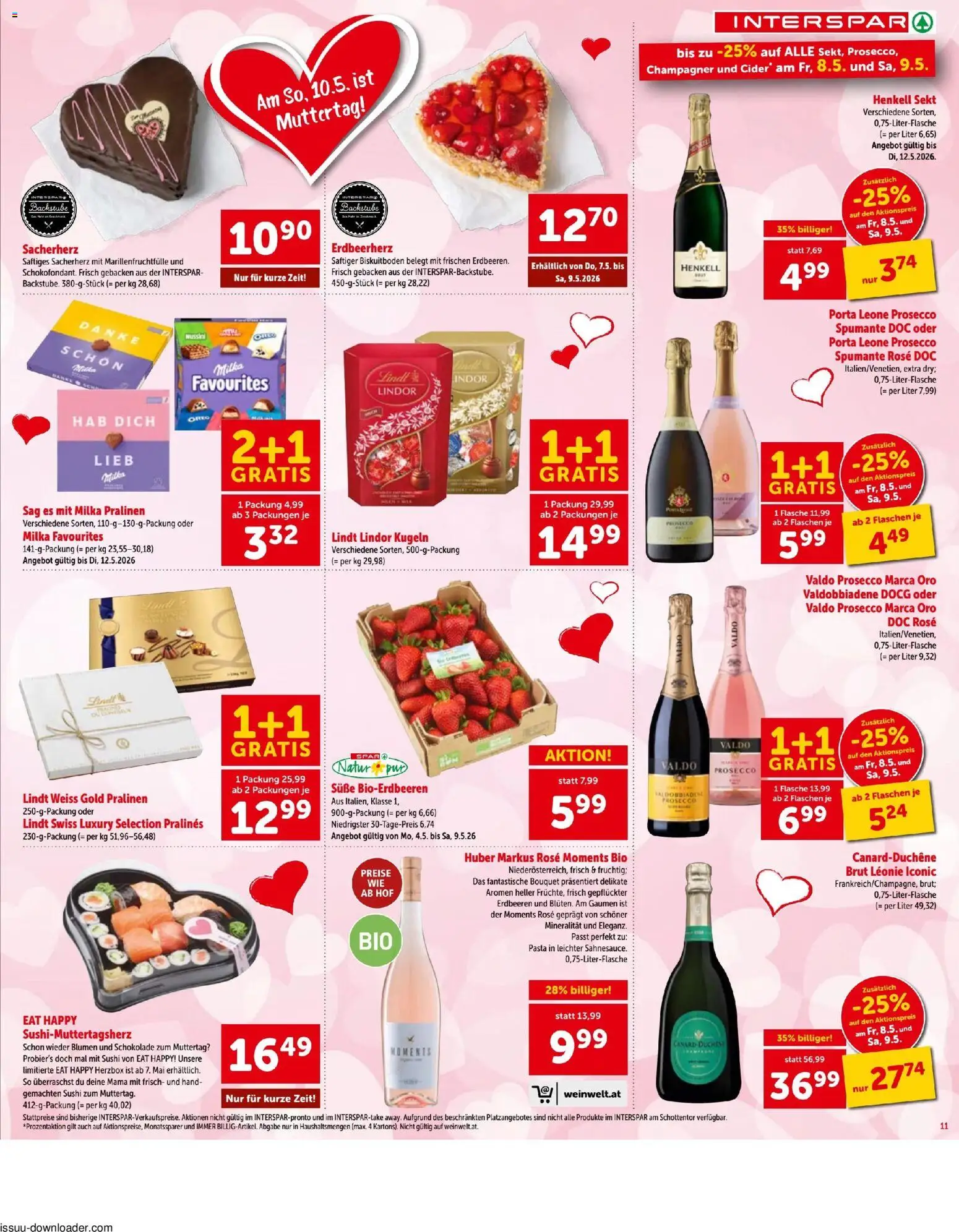 Interspar - Flugblatt gültig ab 07.05.2026 | Seite: 11 | Produkte: Erdbeeren, Pasta, Schokolade