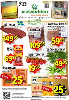Matvärlden erbjudanden - Förhandsvisning av reklamblad från butik Matvärlden aktuell från 31/08/2026