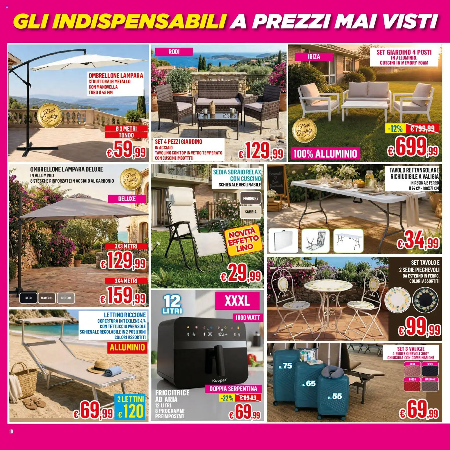 Volantino Satur del 05.06.2026 | Pagina: 10 | Prodotti: Tavolino, Sdraio, Tubo, Friggitrice