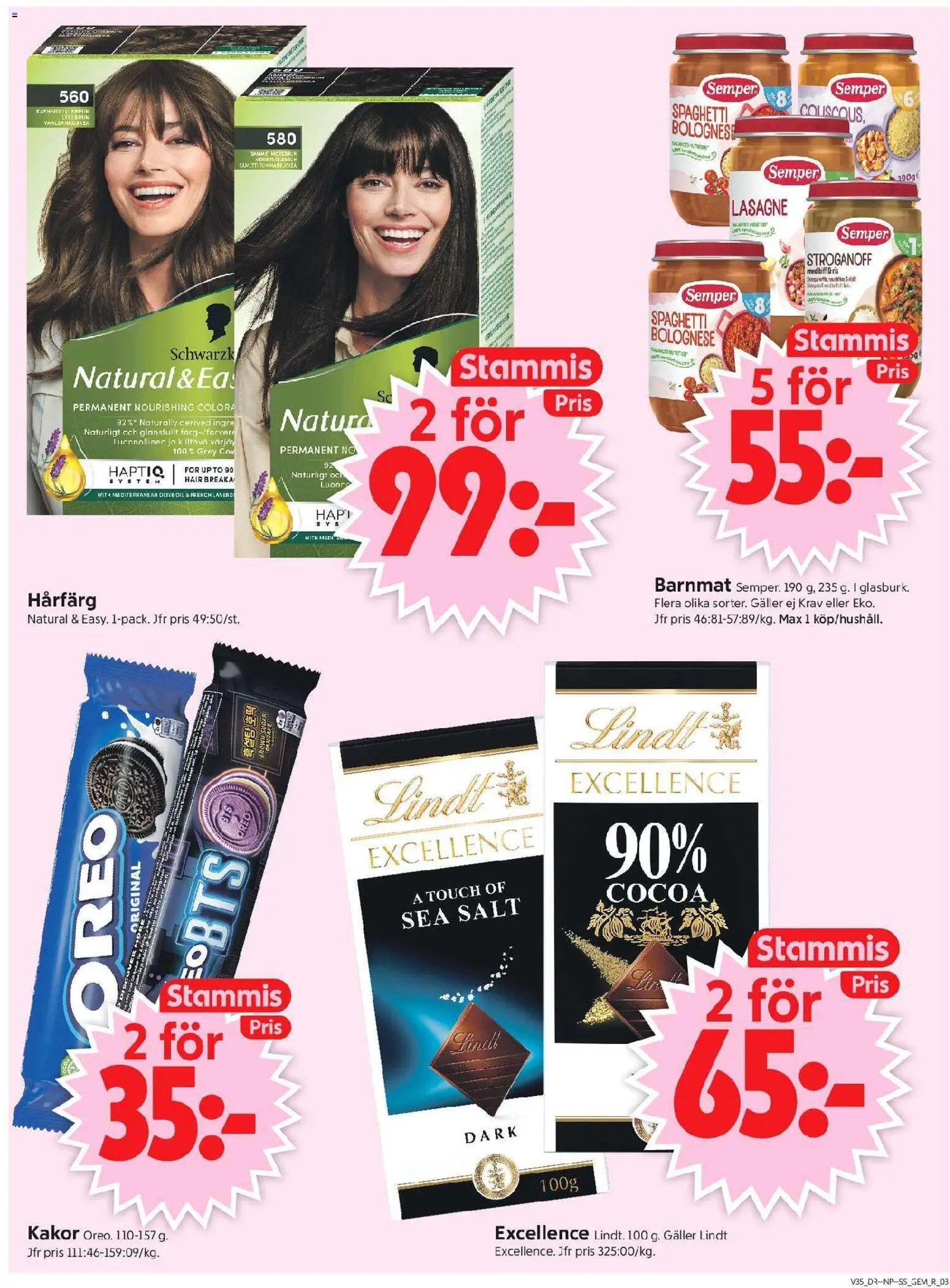 ICA Supermarket reklamblad aktuell från 24/08/2026 | Sida: 3 | Produkter: Salt, Lindt, Galler, Oreo