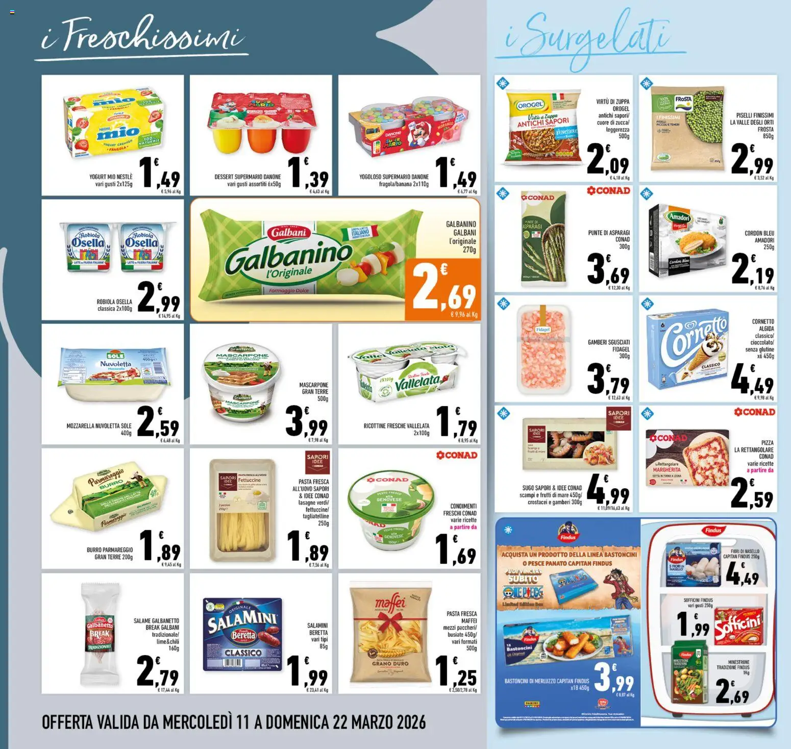 Volantino Conad del 11.03.2026 | Pagina: 8 | Prodotti: Frutti di mare, Ricotta, Nasello, Robiola