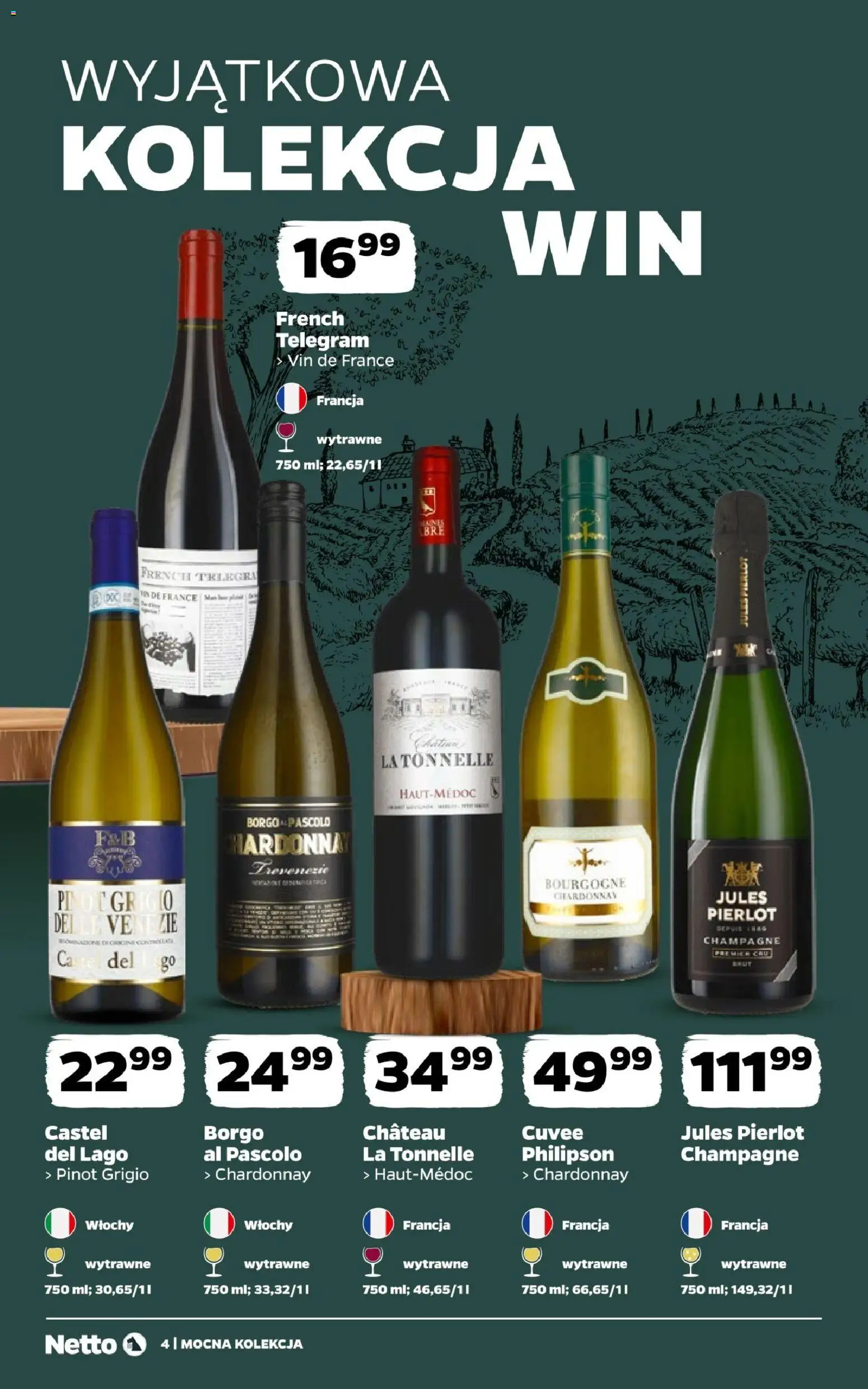 Netto gazetka - Wina od 28.09.2026 | Strona: 4 | Produkty: Chardonnay, Champagne, Pinot Grigio