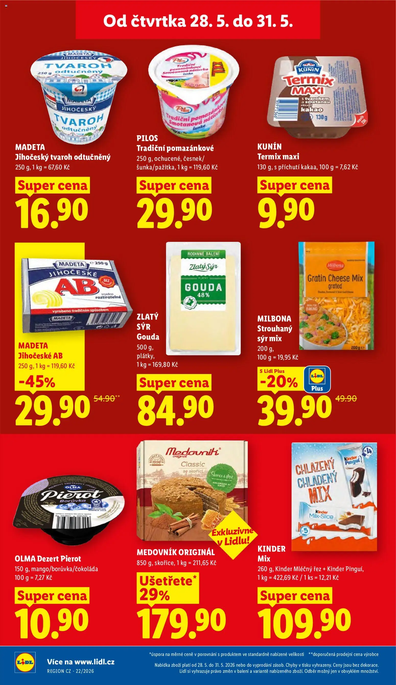 Lidl leták od 28.05.2026 | Strana: 20 | Produkty: Sýr, Termix, Tvaroh odtučněný, Kinder