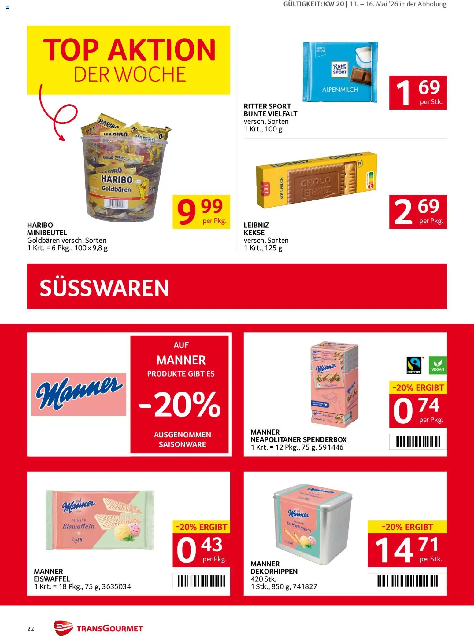 Transgourmet Flugblatt gültig ab 11.05.2026 | Seite: 22 | Produkte: Kekse