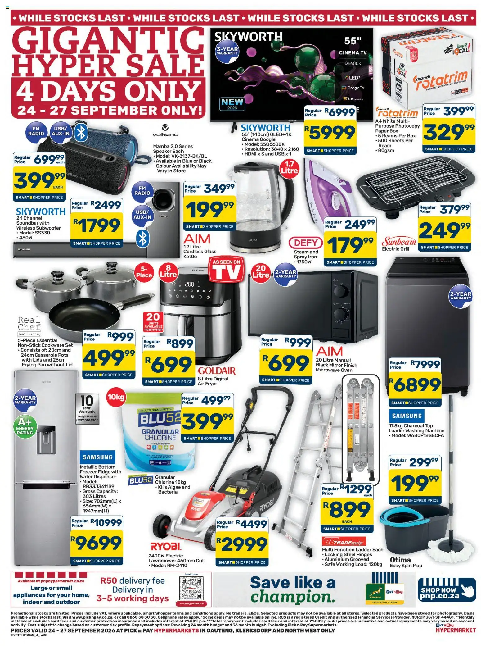 New Pick n Pay catalogue – valid from 24/09/2026 | Page: 4 | Products: Grill, Fryer, Box, Pots