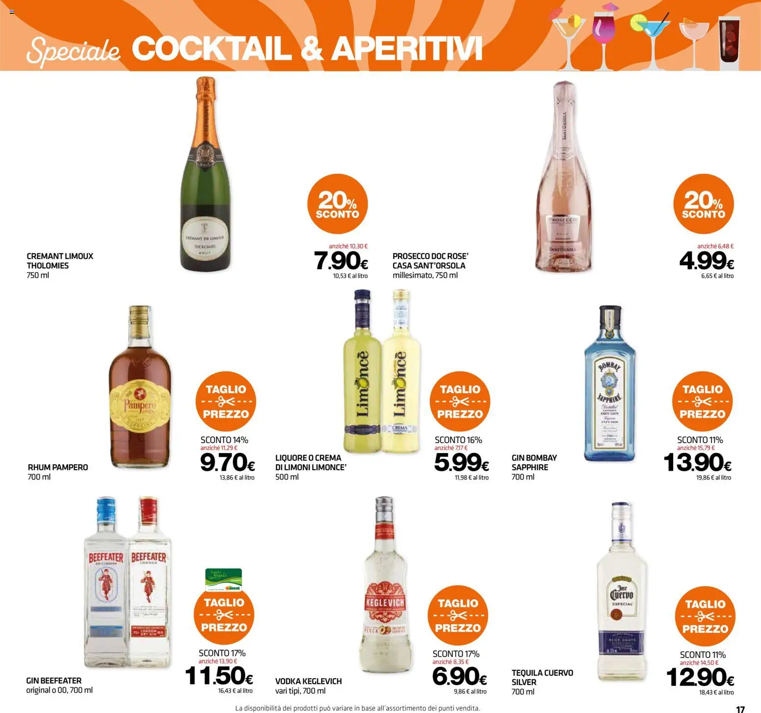 Volantino Superconti del 13/08/2026 | Pagina: 17 | Prodotti: Vodka, Prosecco, Taglio, Limoni