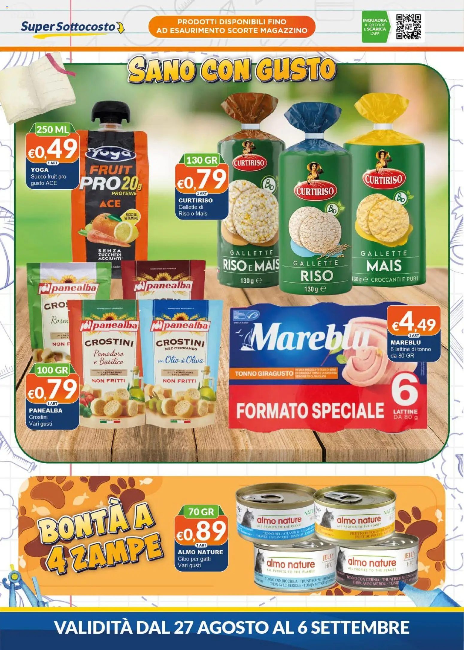 Volantino Mister Risparmio del 27/08/2026 | Pagina: 6 | Prodotti: Succo, Olio, Tonno, Mais