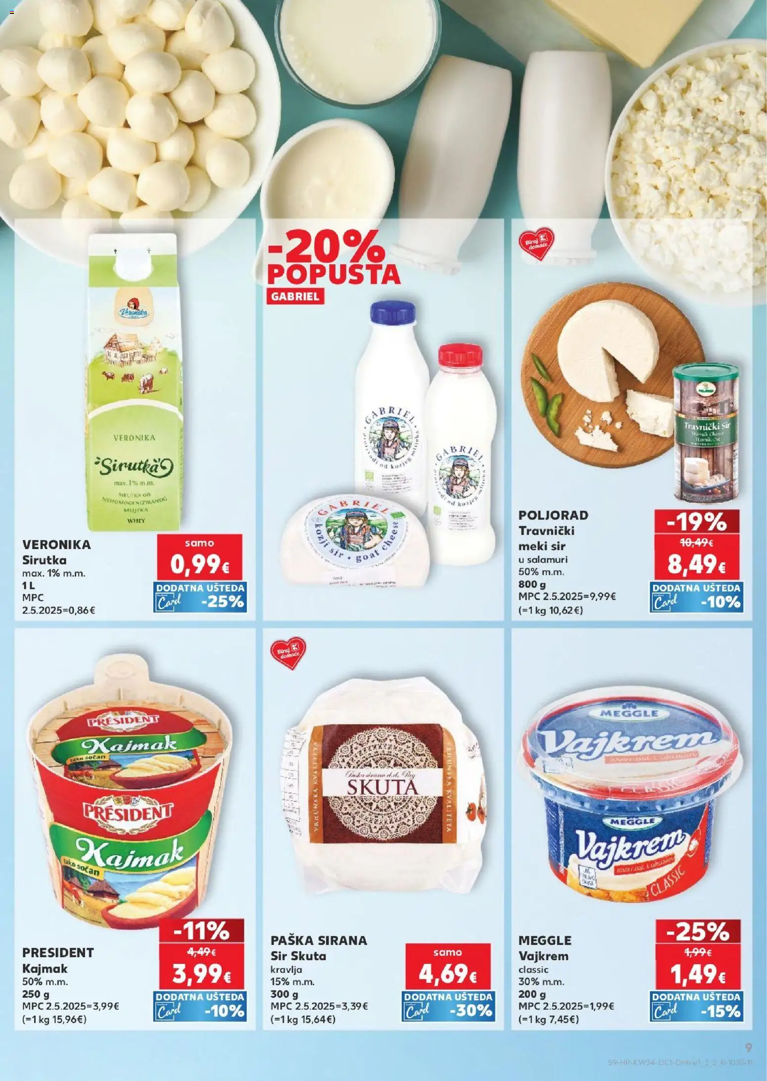 Kaufland katalog | vrijedi od 19.08.2026 | Stranica: 9 | Proizvodi: Meki sir, Sir, Kajmak