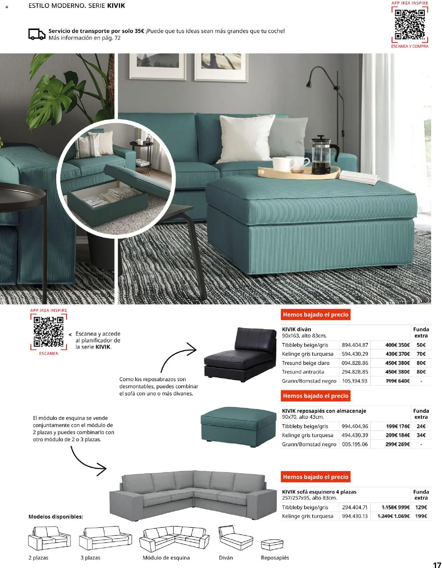 IKEA - Sofás │ válido desde el 28/09/2026 | Página: 17 | Productos: Reposapiés, Funda, Almacenaje, Sofá