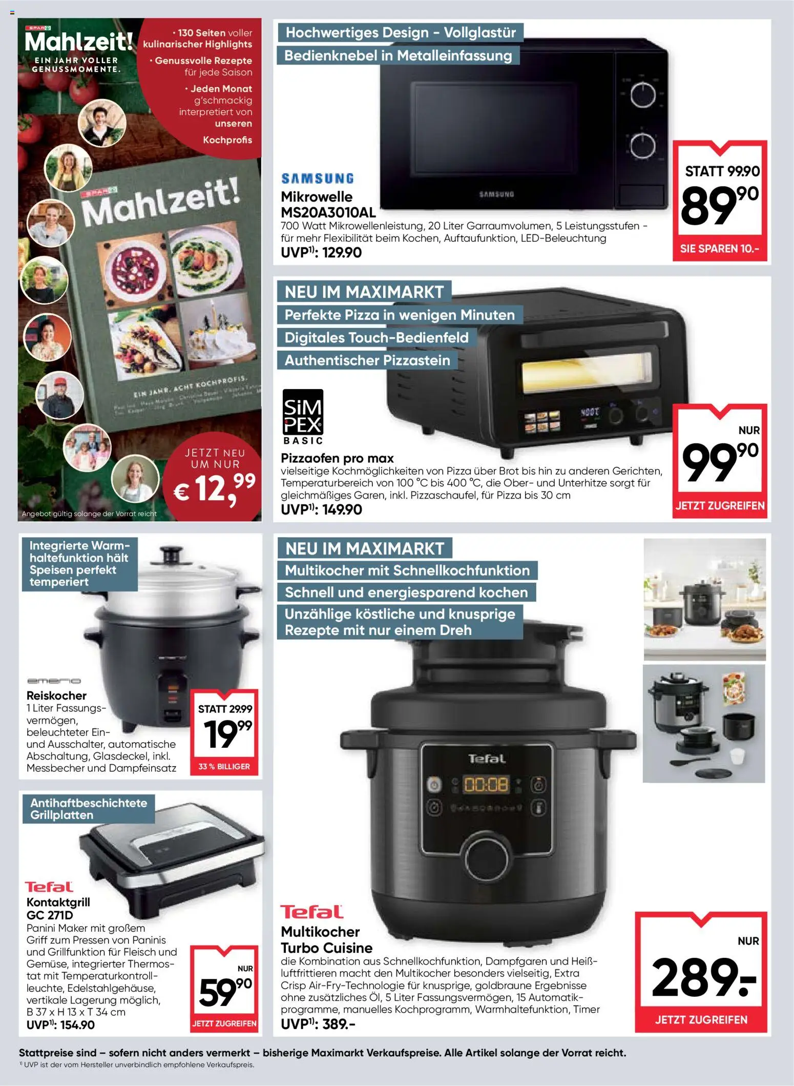 Maximarkt Flugblatt gültig ab 15.10.2026 | Seite: 20 | Produkte: Mikrowelle, Samsung, Brot, Pizza