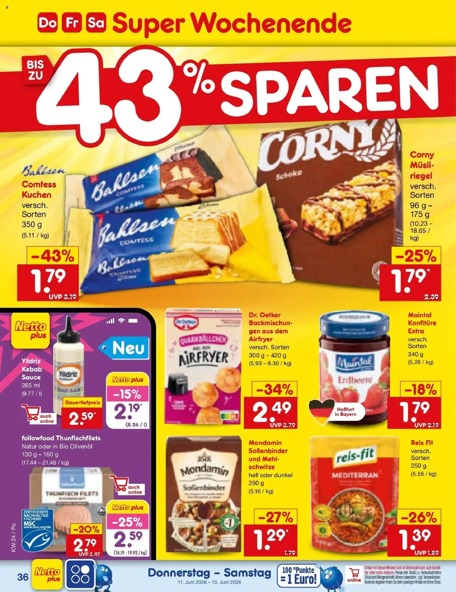 Netto Marken-Discount Prospekt Regensburg – gültig ab 08.06.2026 | Seite: 54 | Produkte: Musli, Mehl, Olivenol, Kuchen