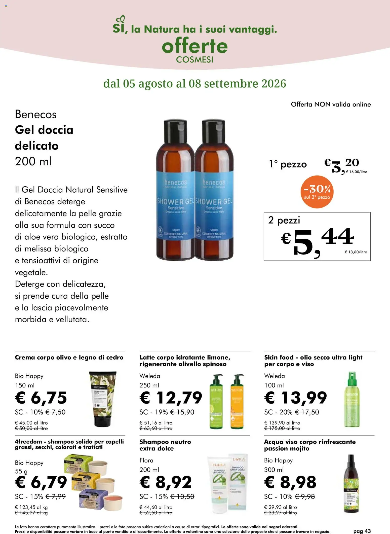 Volantino Natura Sì del 05/08/2026 | Pagina: 43