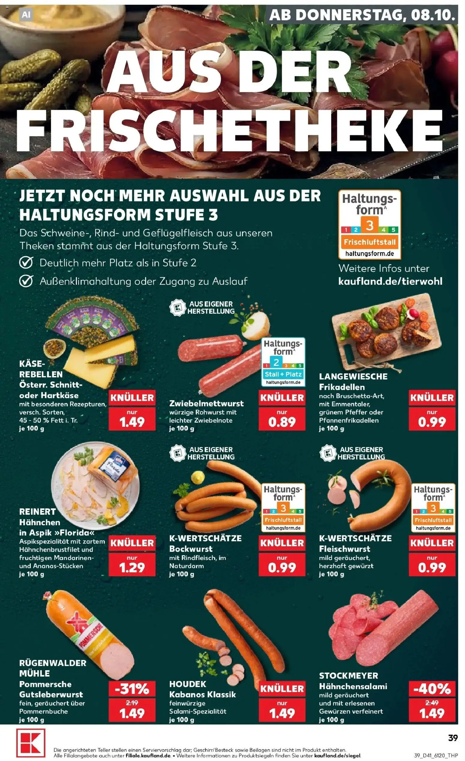 Prospekt Kaufland ab 08.10.2026 » Angebote Online zum Blättern | Seite: 39 | Produkte: Mühle, Hahnchen, Käse, Mandarinen