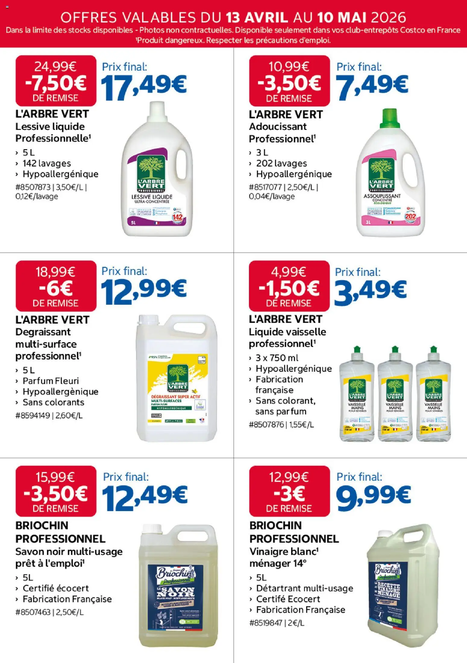 {H1} | Page: 9 | Produits: Liquide vaisselle, Savon, Lessive, Vinaigre