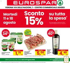Anteprima del volantino Eurospar volantino Verona valido a partire dal 06/08/2026