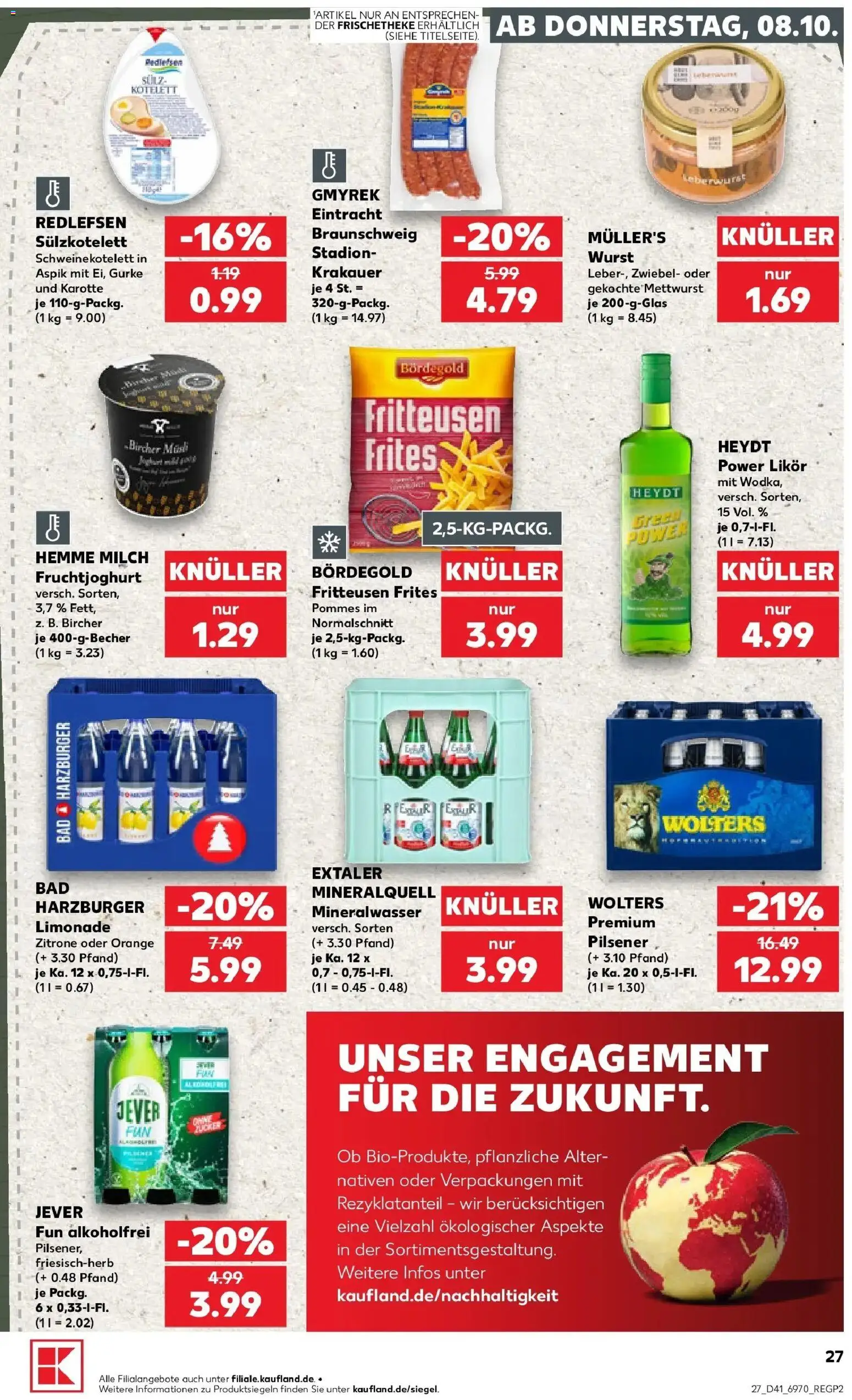Prospekt Kaufland ab 08.10.2026 » Angebote Online zum Blättern | Seite: 27 | Produkte: Likör, Limonade, Mineralwasser, Zucker