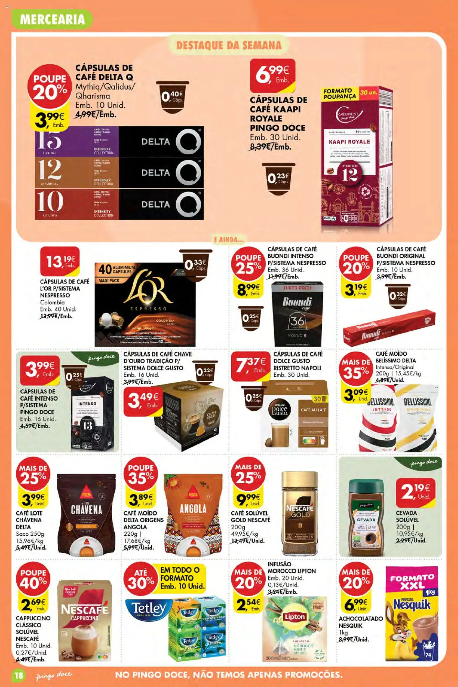 Pingo Doce Poupe Esta Semana Açores │ válido de 06/08/2026 | Página: 18 | Produtos: Café solúvel, Cápsulas, Cappuccino, Dolce gusto