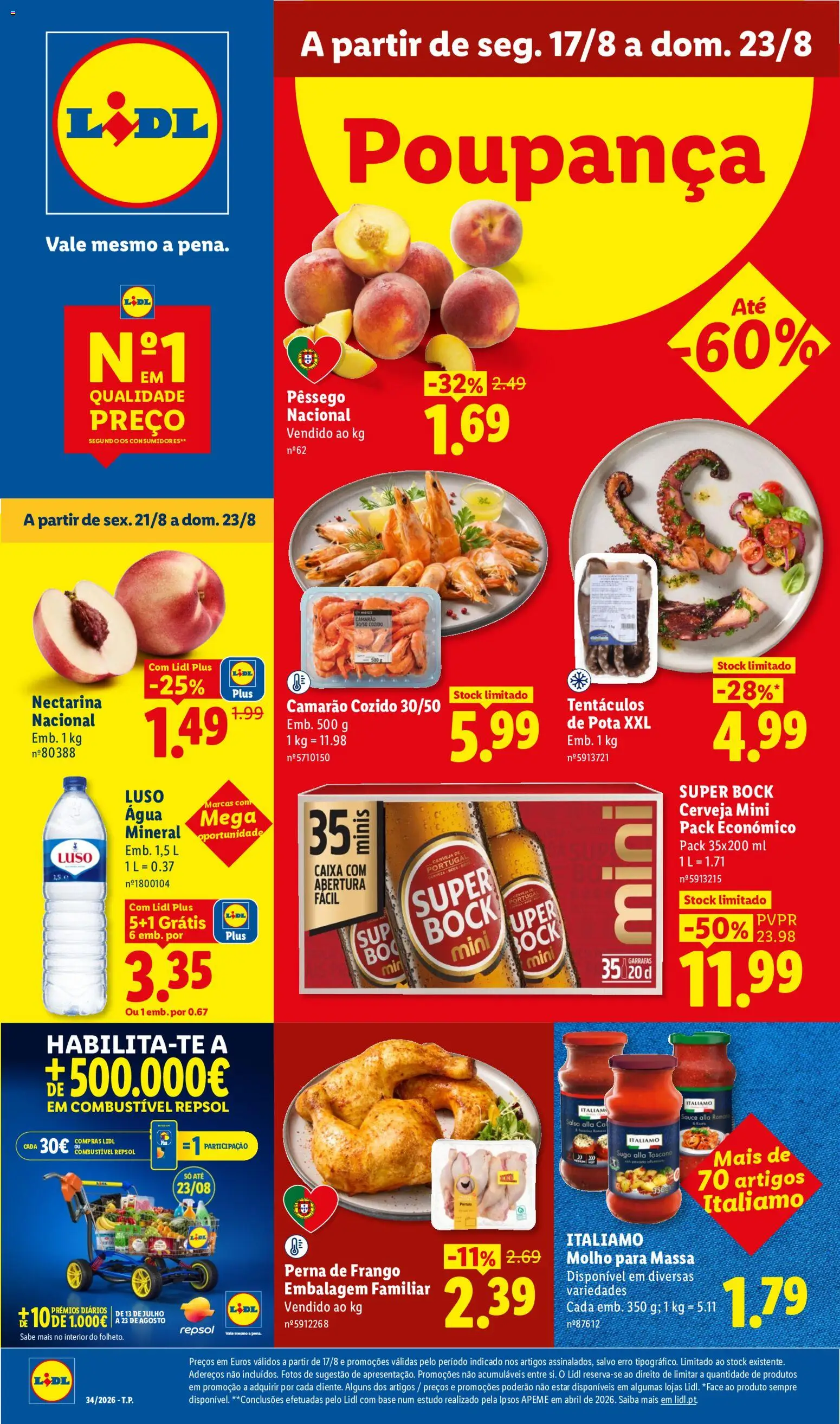 Lidl folheto │ válido de 17/08/2026 | Página: 1 | Produtos: Super bock, Base, Caixa, Cerveja