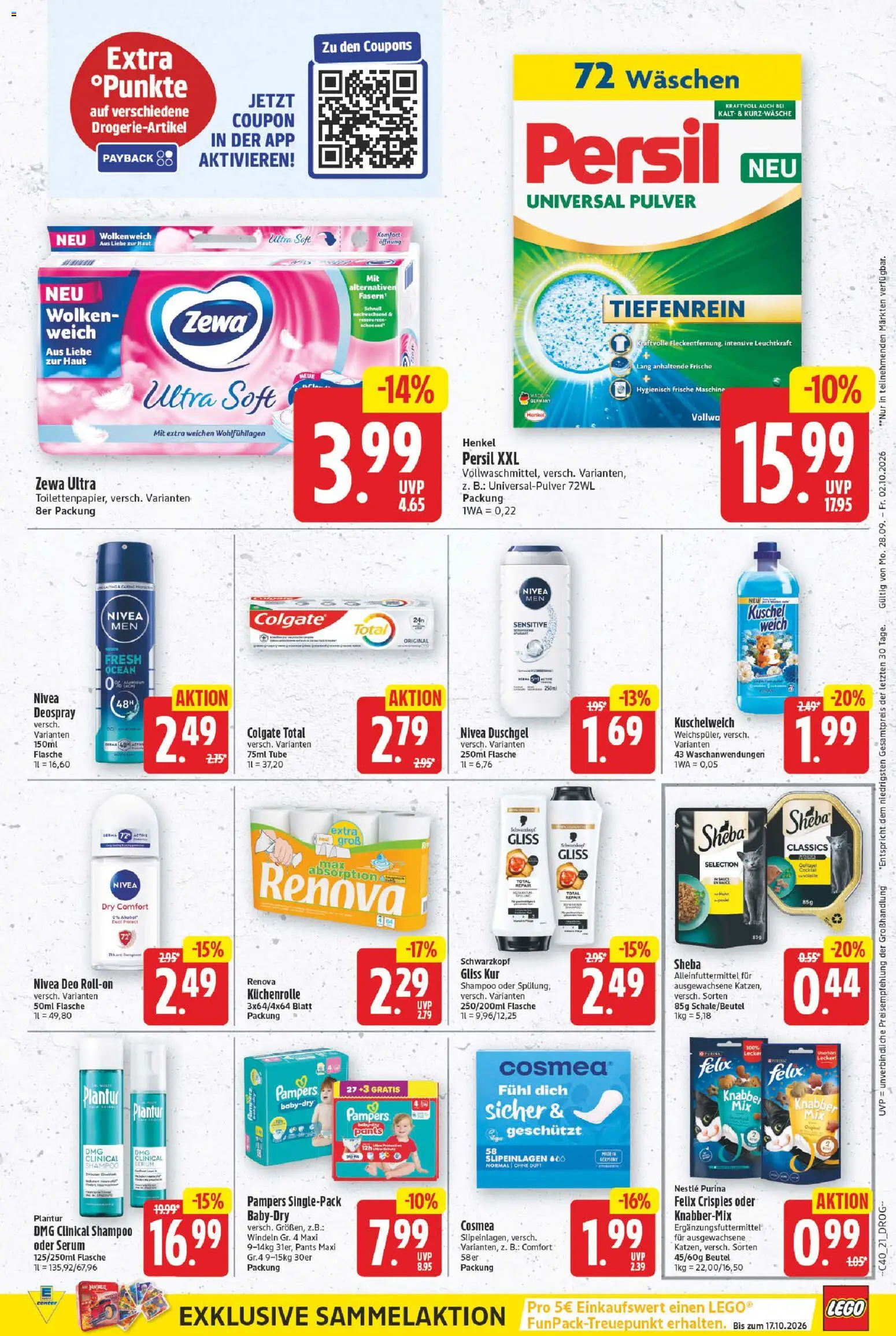 E center Prospekt – gültig ab 28.09.2026 | Seite: 21 | Produkte: Sheba, Zewa, Shampoo, Serum