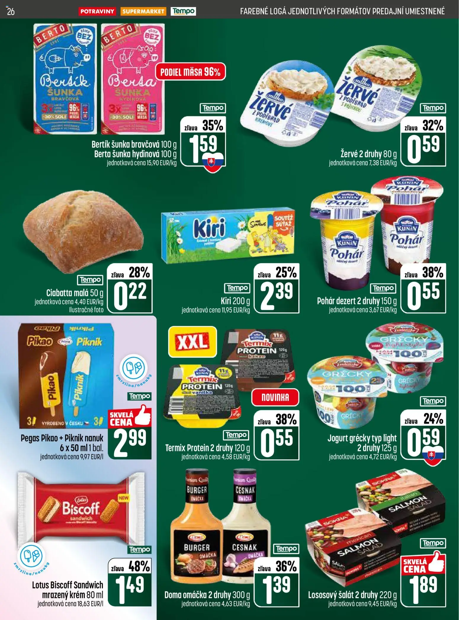 Nové COOP Jednota akcie – leták je platný od 30.04.2026 | Strana: 26 | Produkty: Šunka, Krém, Šalát, Omáčka