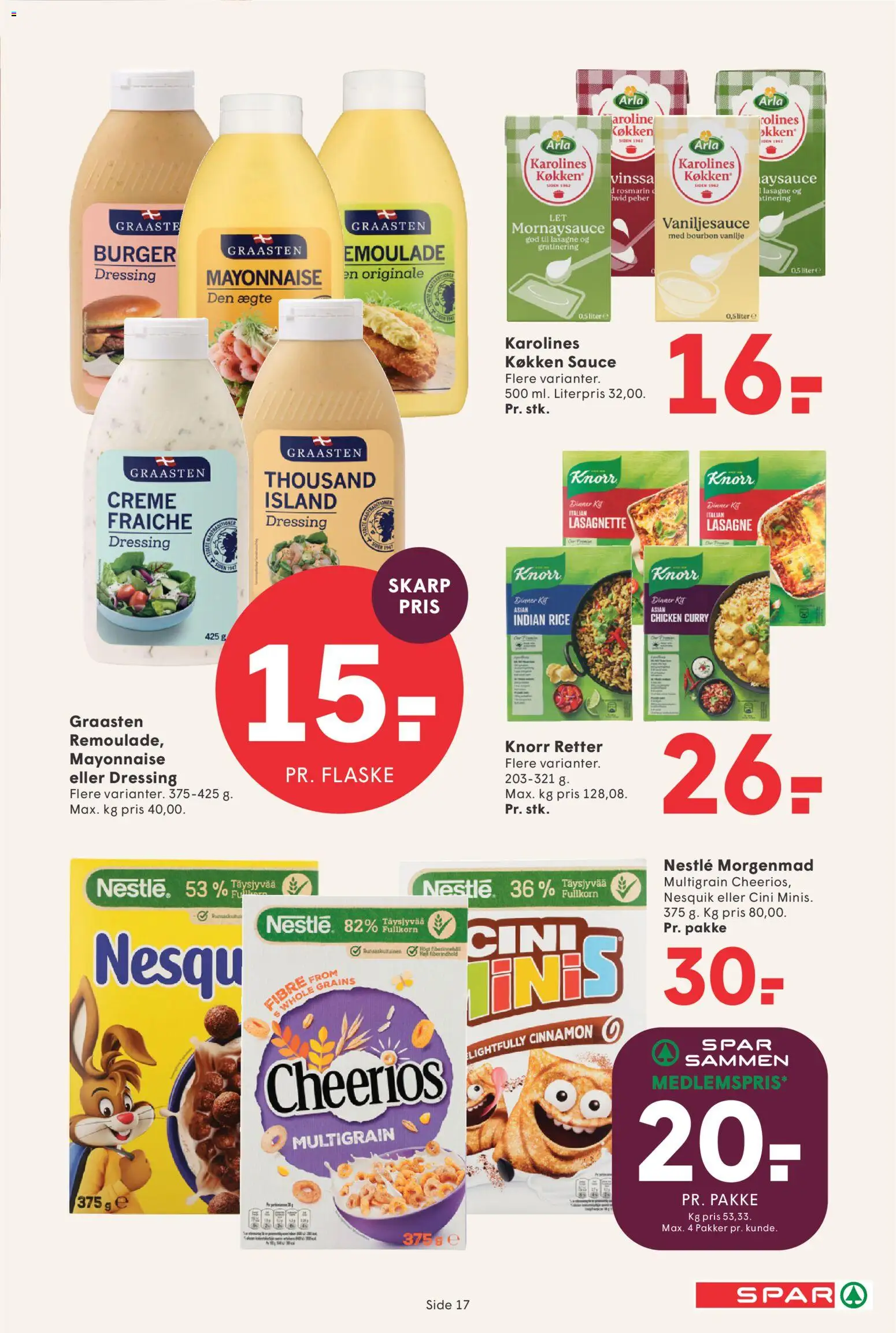 Spar tilbudsavis – gyldig fra 25/09/2026 | Side: 18 | Produkter: Bourbon, Peber, Mornaysauce, Vanilje