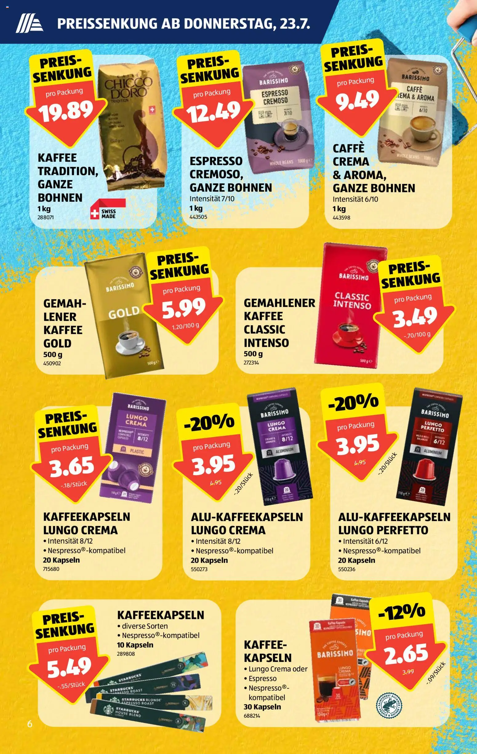 Aldi aktionen – gültig ab 23.07.2026 | Seite: 6 | Produkte: Kaffee