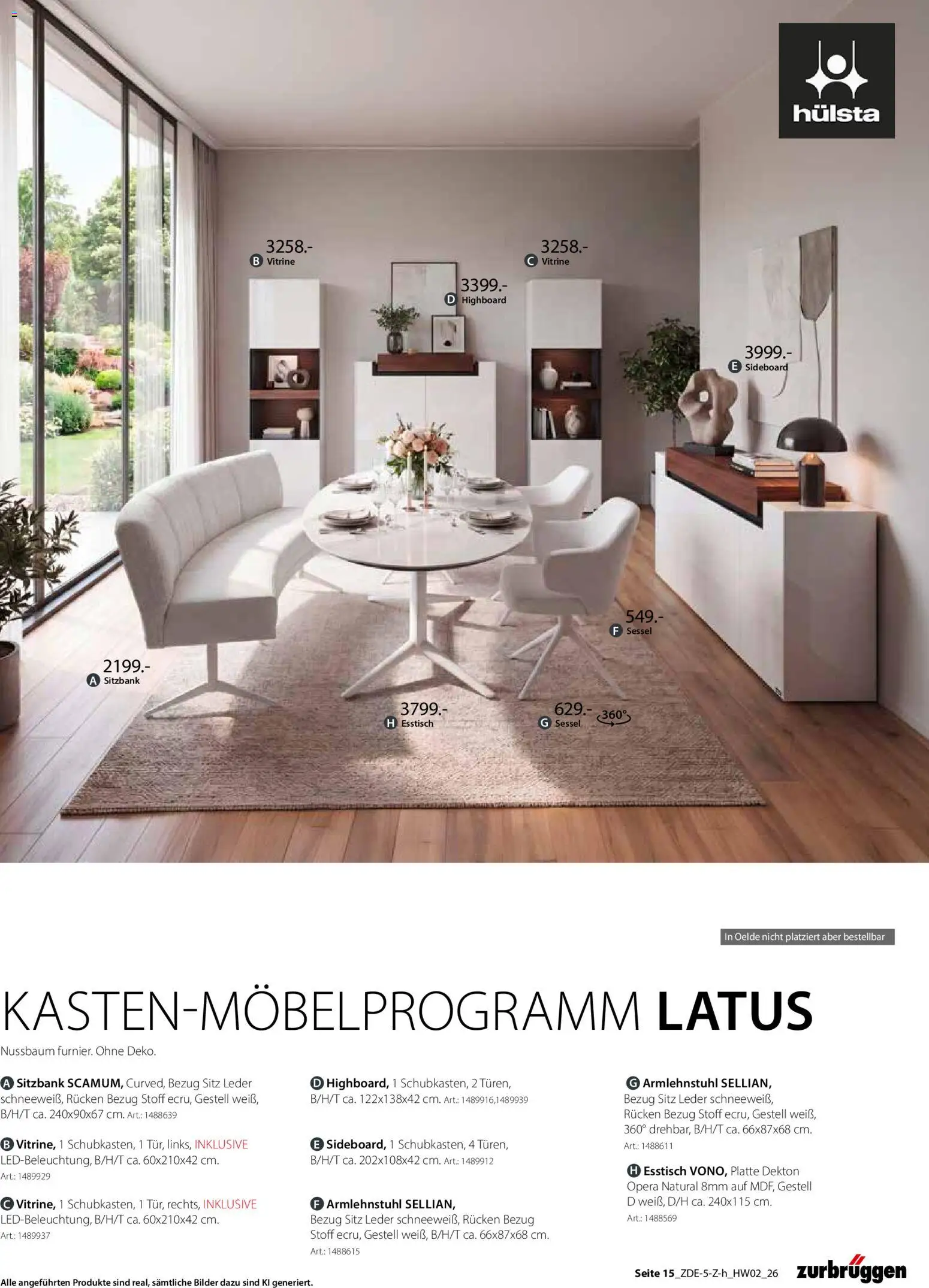 Zurbrüggen Prospekt – gültig ab 30.09.2026 | Seite: 27 | Produkte: Sideboard, Esstisch, Sitzbank, Vitrine