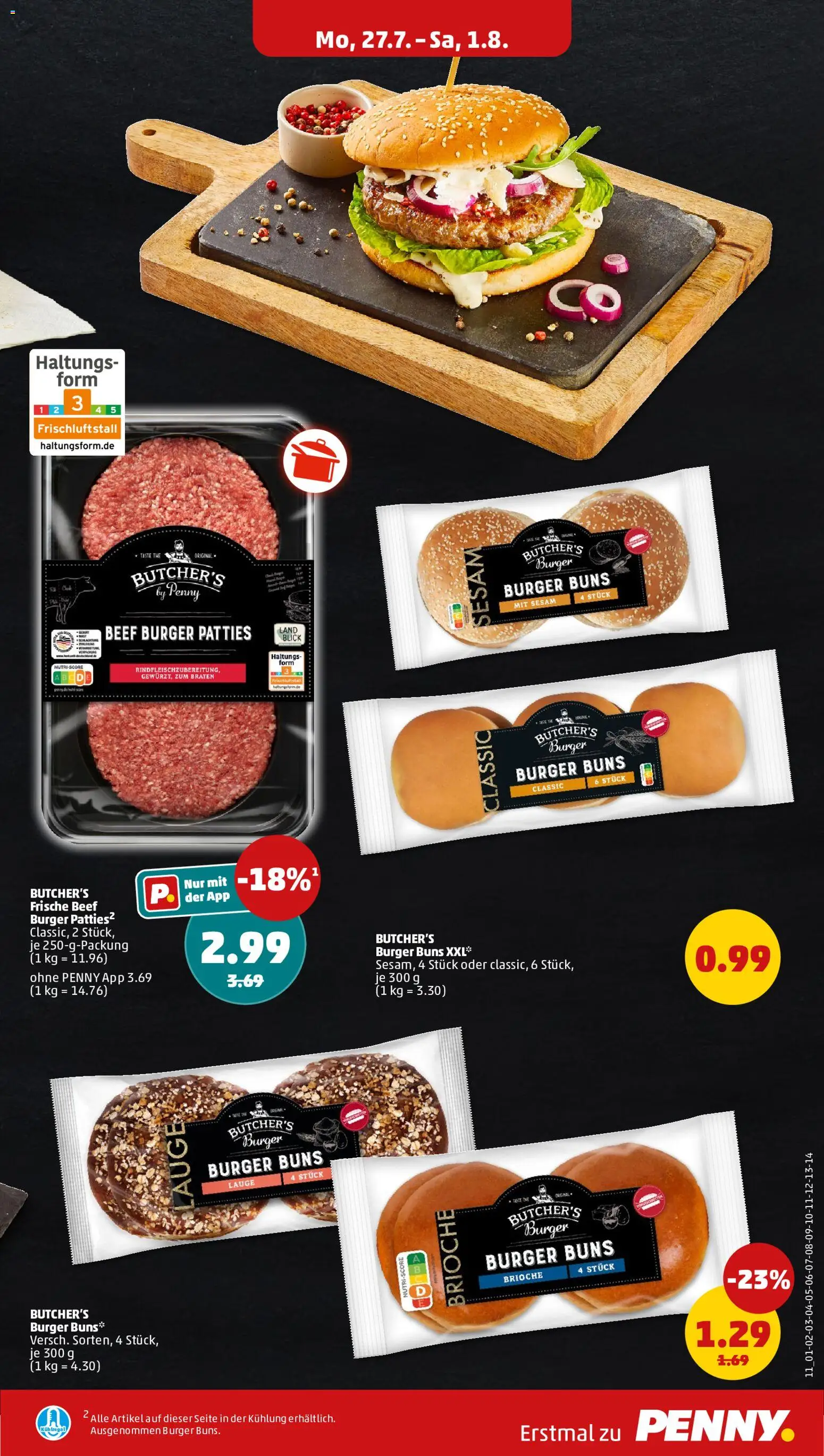 Penny Prospekt – gültig ab 27.07.2026 | Seite: 13 | Produkte: Burger