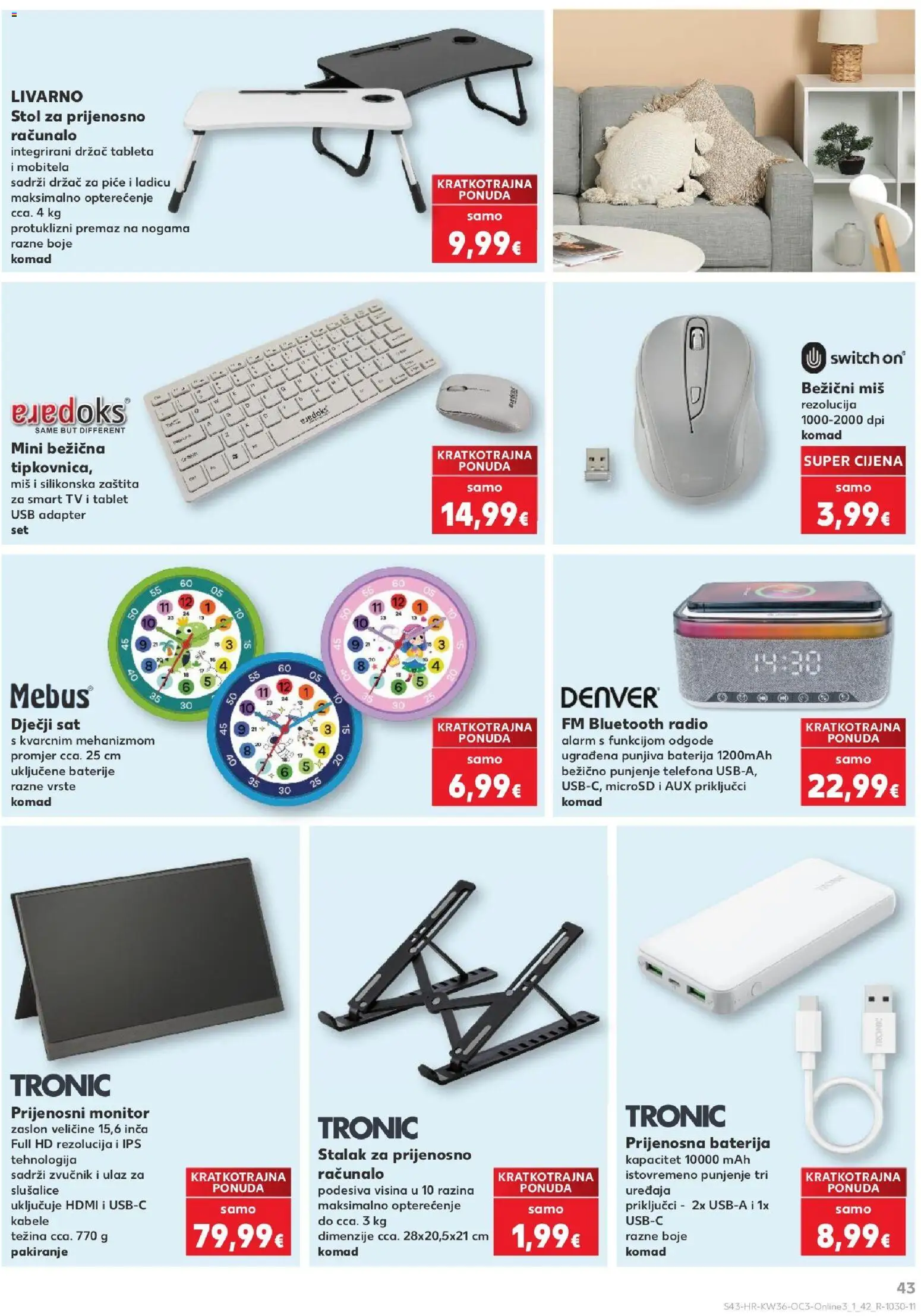 Kaufland katalog | vrijedi od 01.09.2026 | Stranica: 43 | Proizvodi: Smart TV, Sat, Miš, Adapter