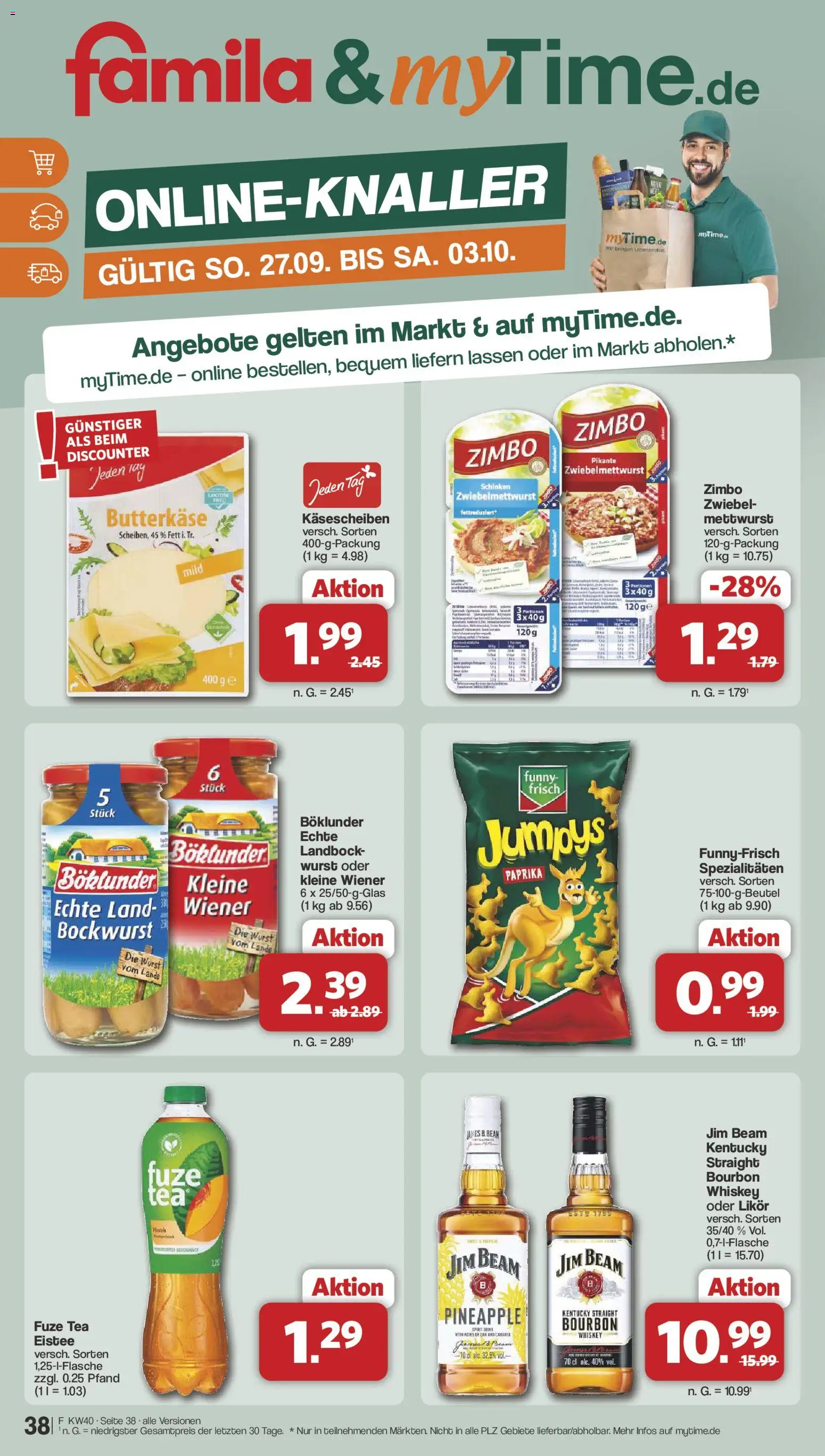 Famila Nordwest Prospekt – gültig ab 28.09.2026 | Seite: 38 | Produkte: Likör, Paprika, Schinken, Bourbon