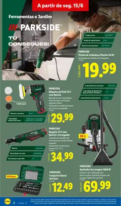 Pré-visualização Lidl Novidades válido de 15.06.2026 | Página: 2 | Produtos: Interruptor, Ferramentas, Caixa, Bateria