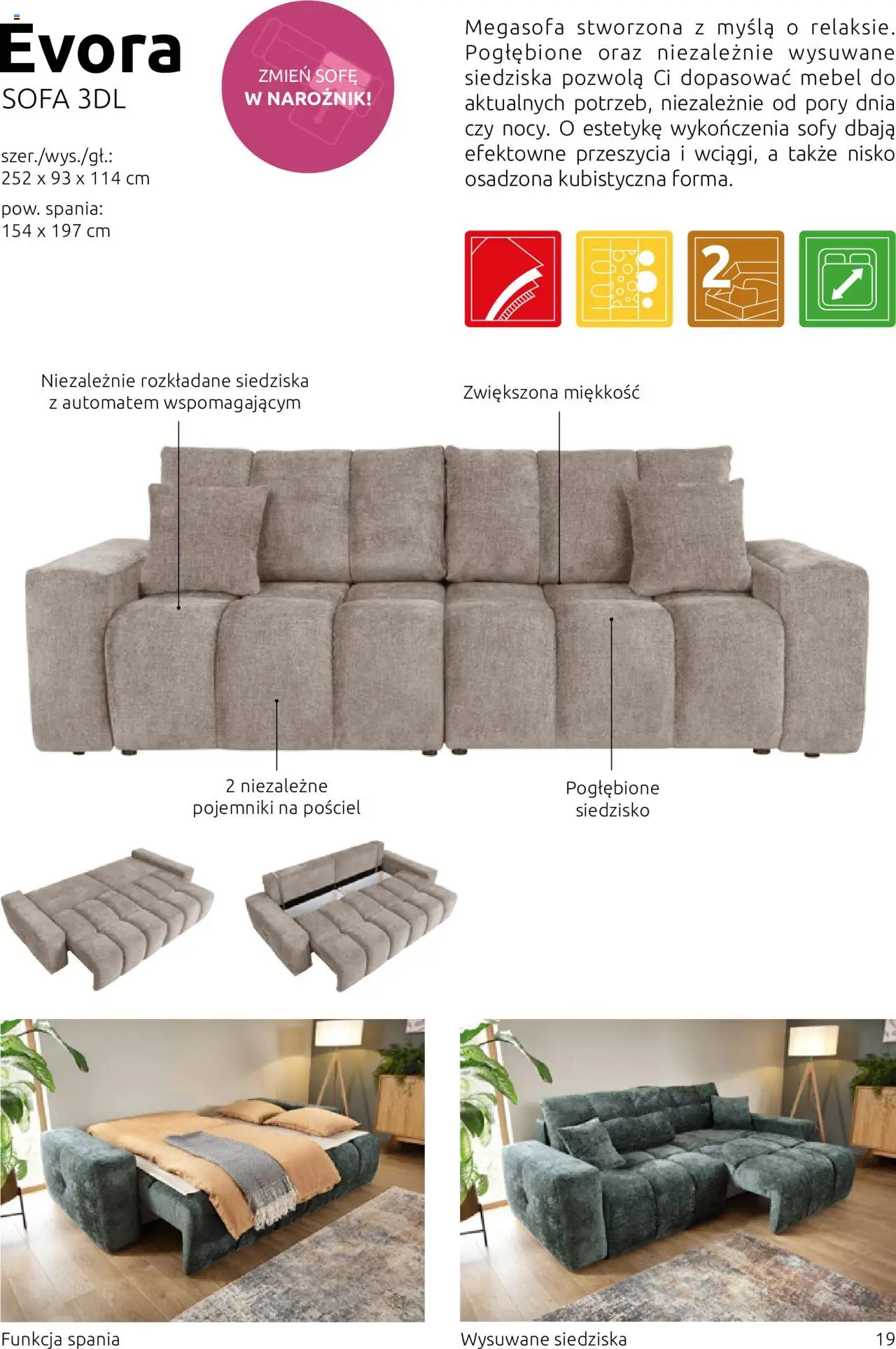 Black Red White Gazetka - Katalog mebli wypoczynkowych Batani od 31.05.2024 | Strona: 19 | Produkty: Pościel, Sofa