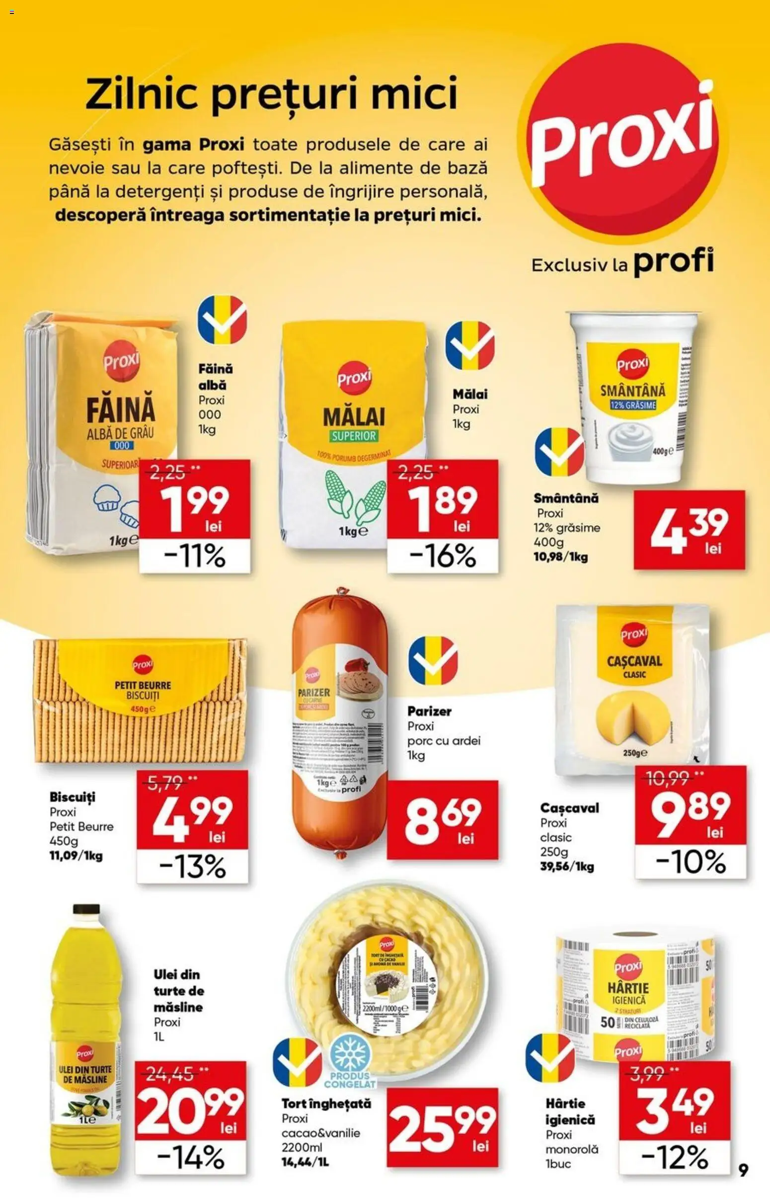 Noul catalog Profi – valabil de la 15.04.2026 | Pagină: 9 | Produse: Măsline, Tort, Parizer, Smântână