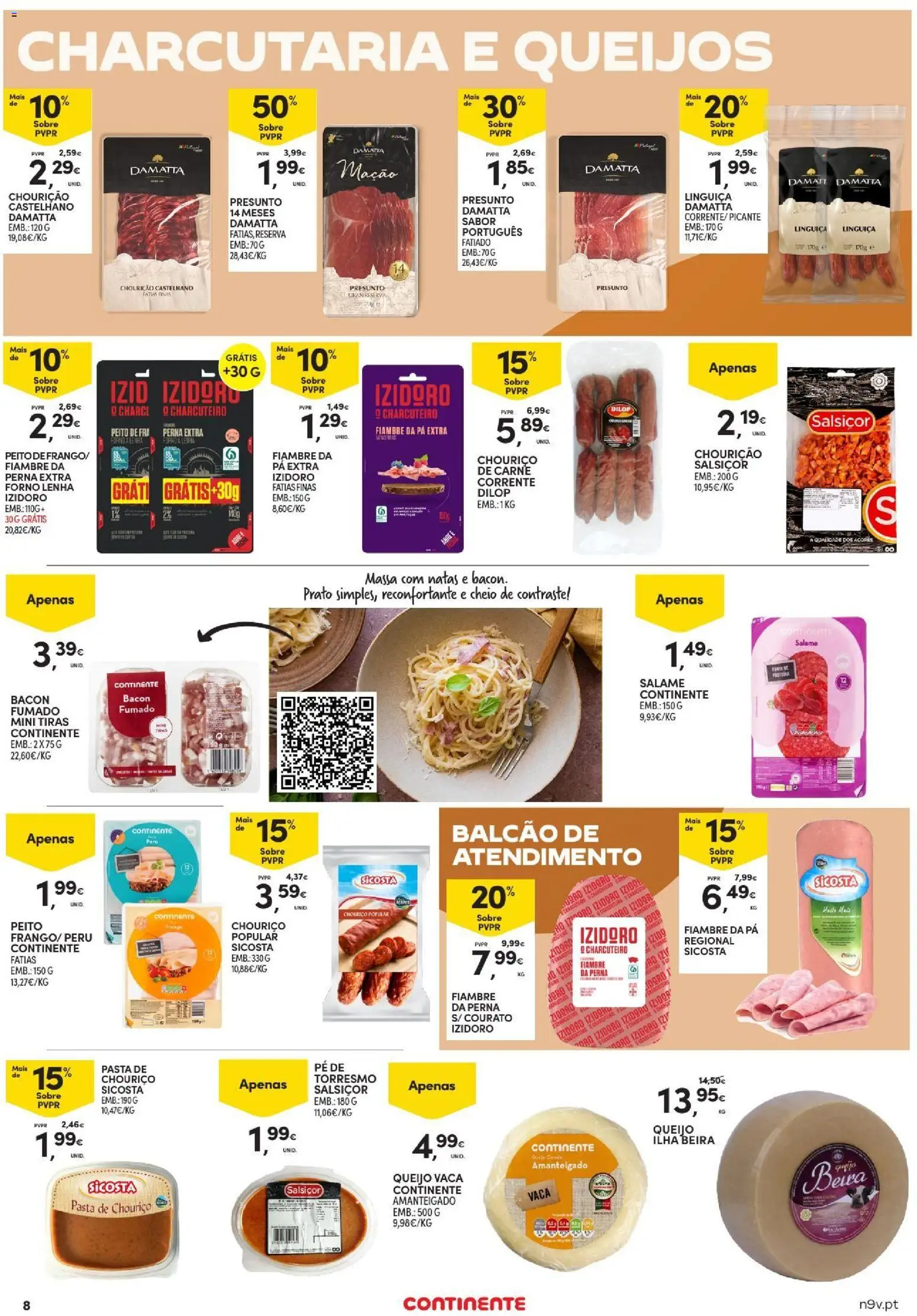 Continente Açores │ válido de 17/09/2026 | Página: 8 | Produtos: Forno, Linguiça, Queijo, Pá