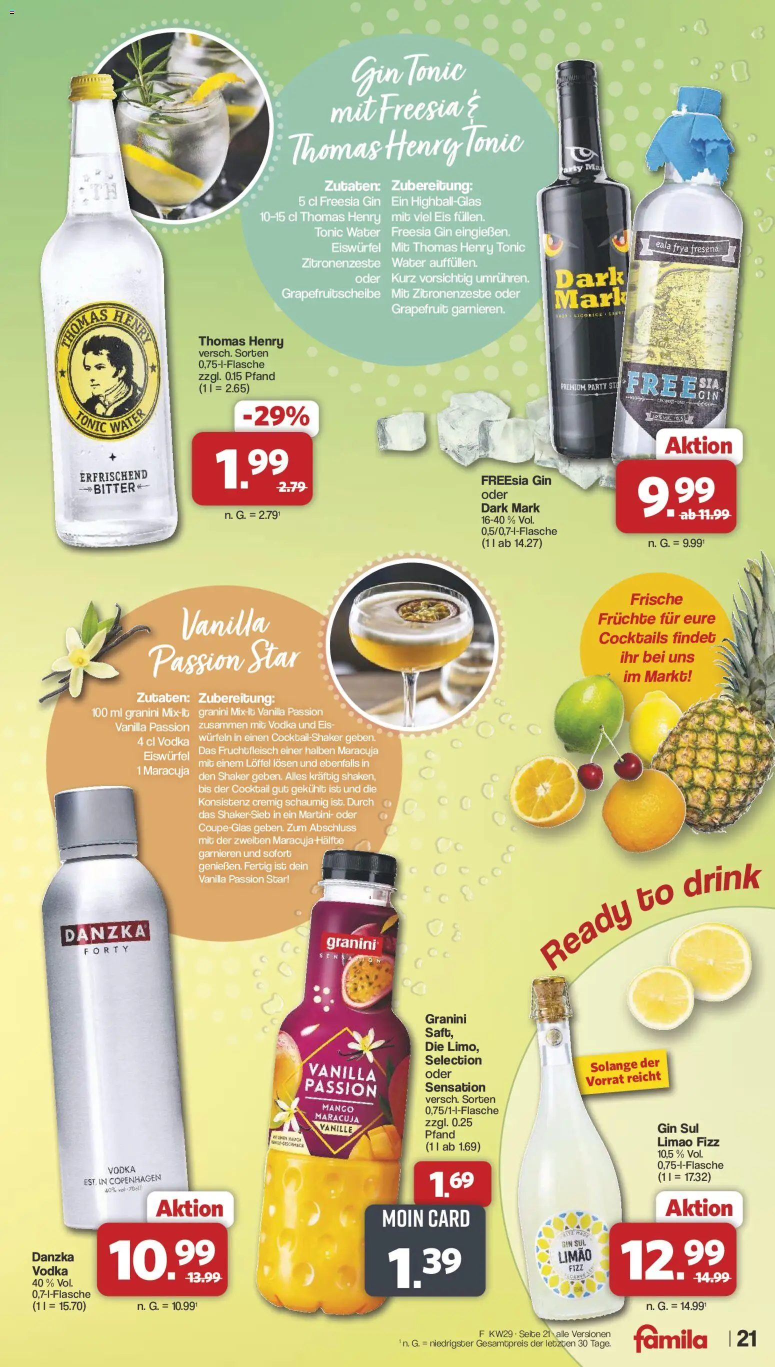 Famila Nordwest Prospekt – gültig ab 13.07.2026 | Seite: 21 | Produkte: Martini, Granini, Vodka, Gin